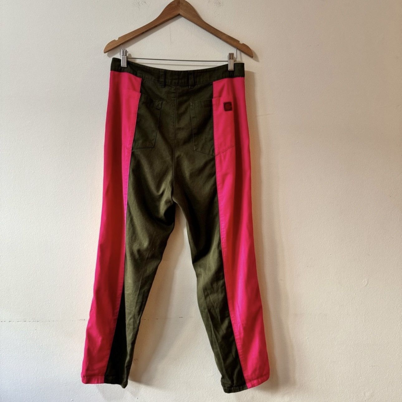 CLOT Clot Cropped Chino, Green with Pink & Orange Panels 34x27 Size US 34 / EU 50 - 2 Thumbnail