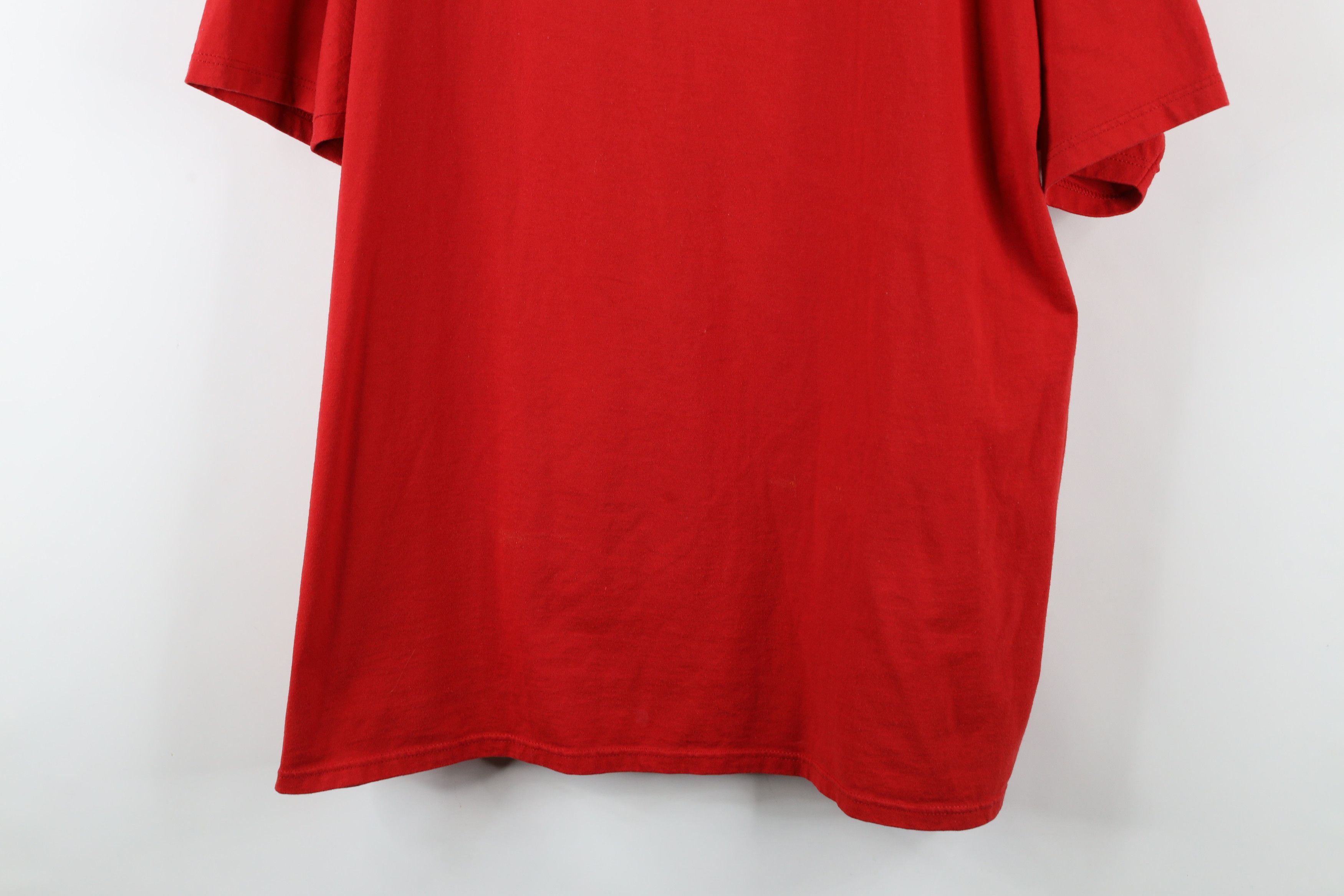 Vintage Vintage 90s Streetwear Blank Short Sleeve T-Shirt Red USA Size US XXL / EU 58 / 5 - 3 Thumbnail