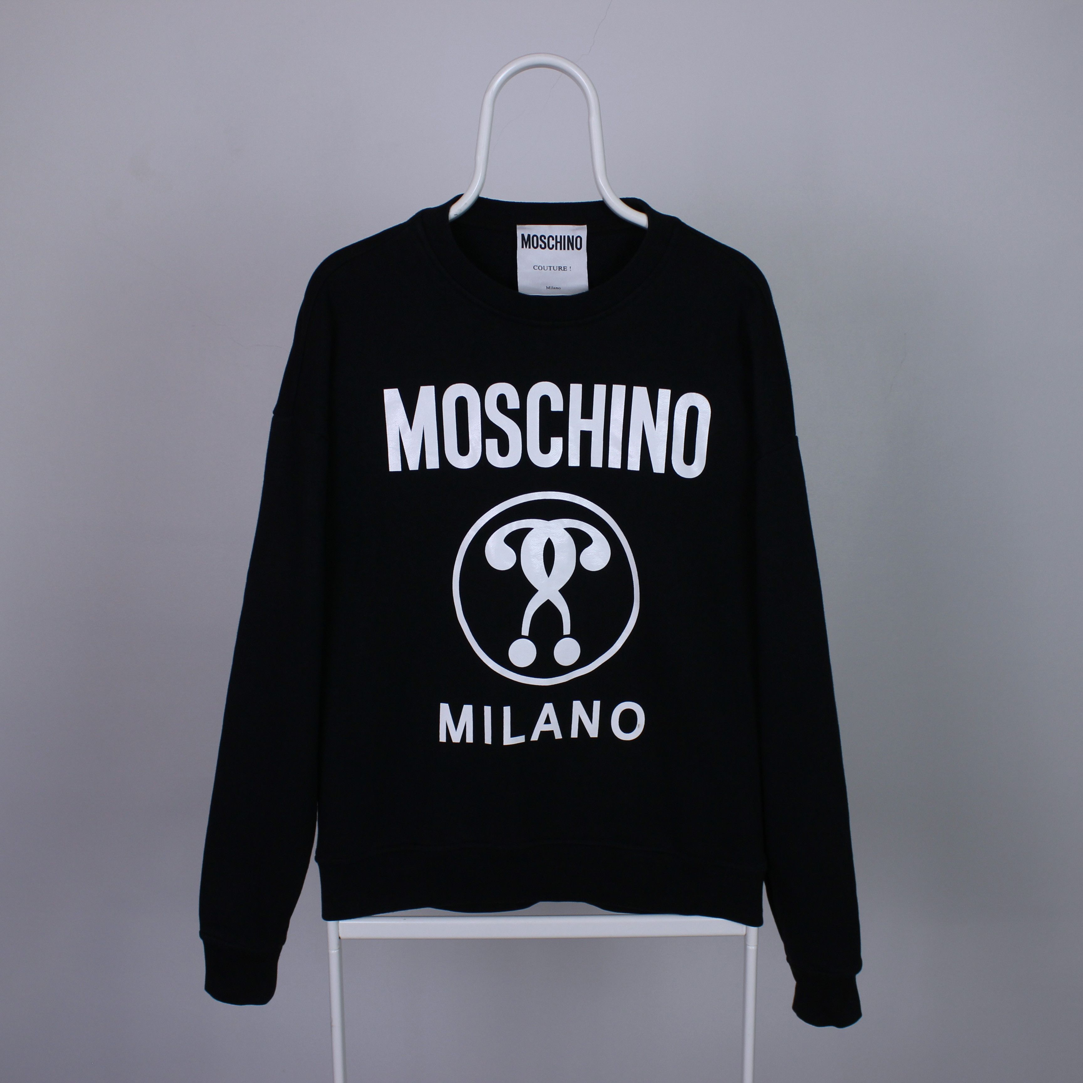 Moschino × Vintage Moschino Couture sweatshirt big logo centr black M L 181Z Size US L / EU 52-54 / 3 - 1 Thumbnail