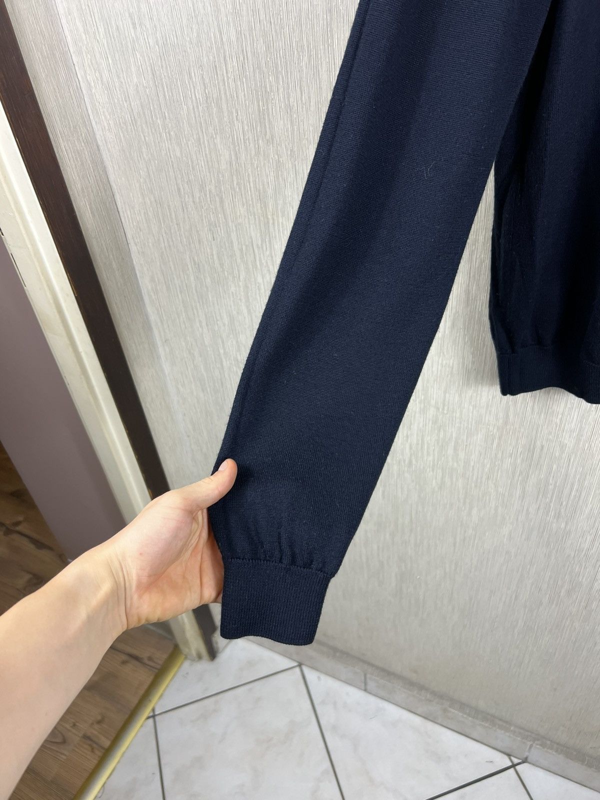 Sandro Archive Sandro Paris merino wool zipper neck sweater navy Size US L / EU 52-54 / 3 - 13 Thumbnail
