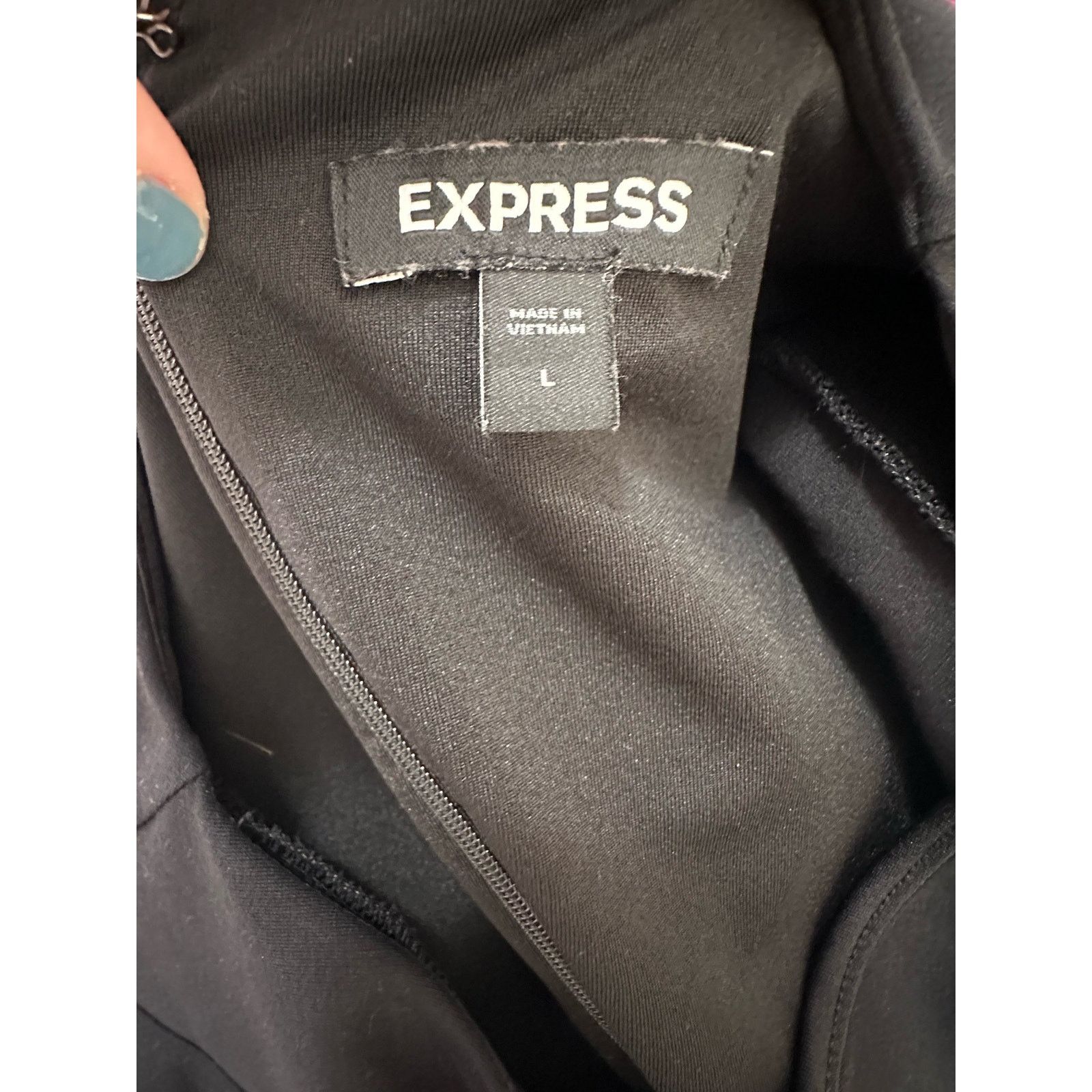 Express Express black front twist sheath mini dress size L Size L / US 10 / IT 46 - 4 Thumbnail