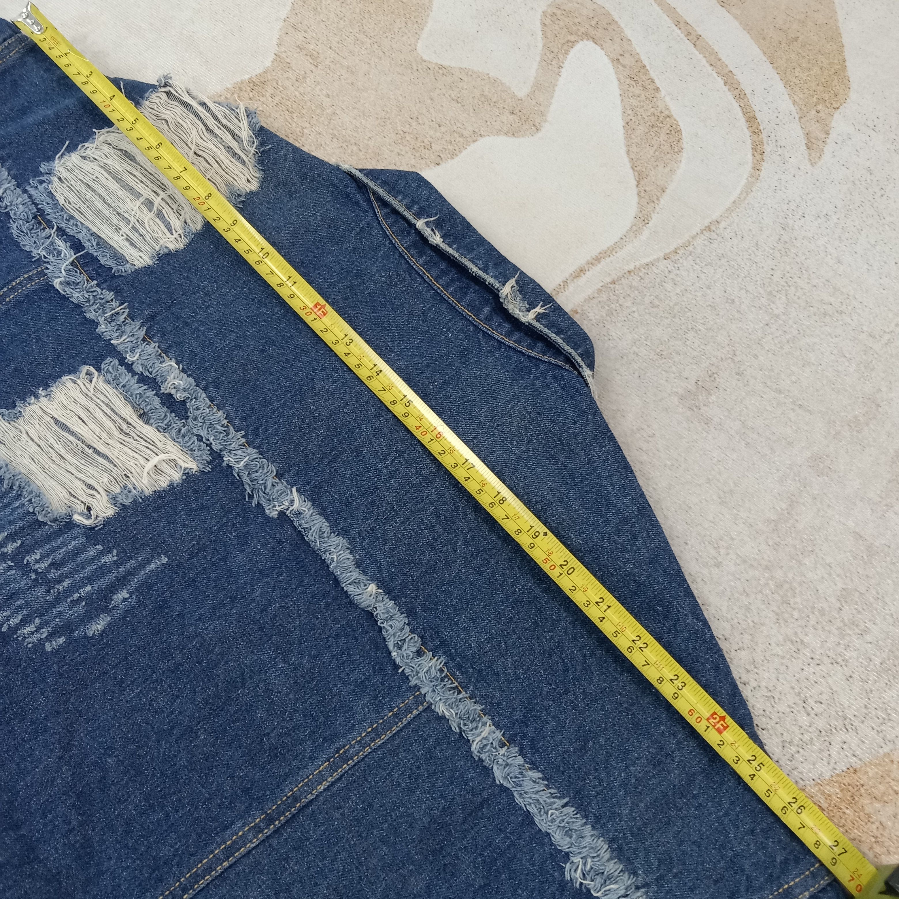 For All To Envy ENVYM Designer Ripped Denim Jacket C266N20 Size US L / EU 52-54 / 3 - 8 Thumbnail