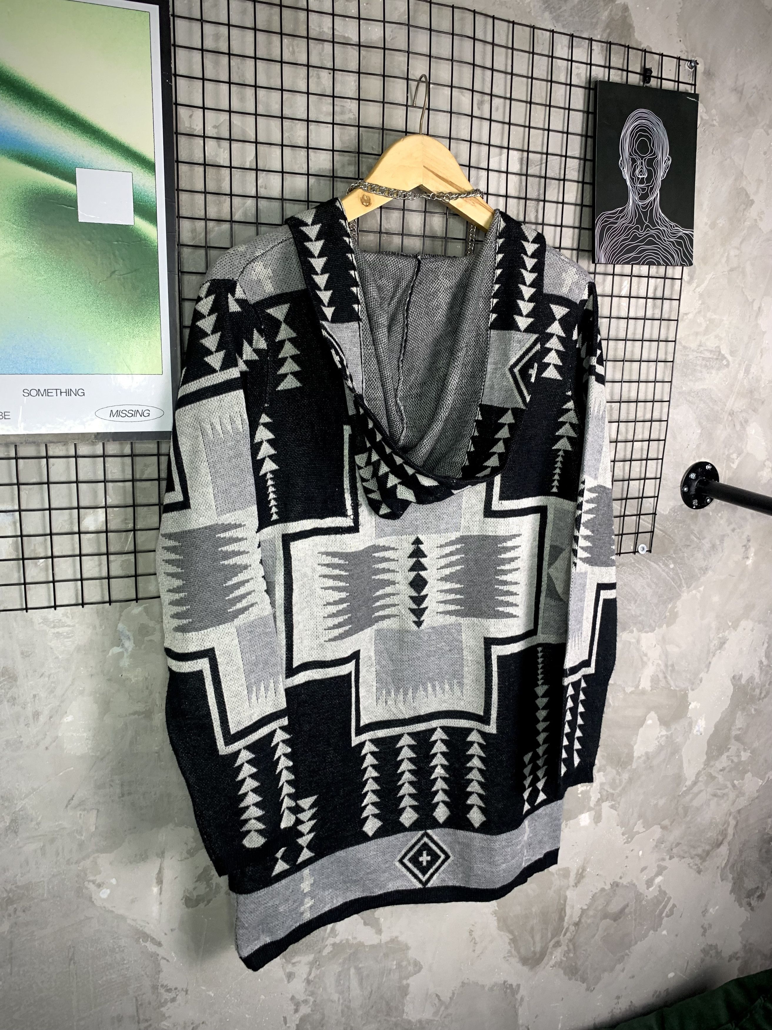 Pendleton LOCAL MOTION Navajo Native Pattern Hooded Open-Front Knit Size US L / EU 52-54 / 3 - 6 Thumbnail
