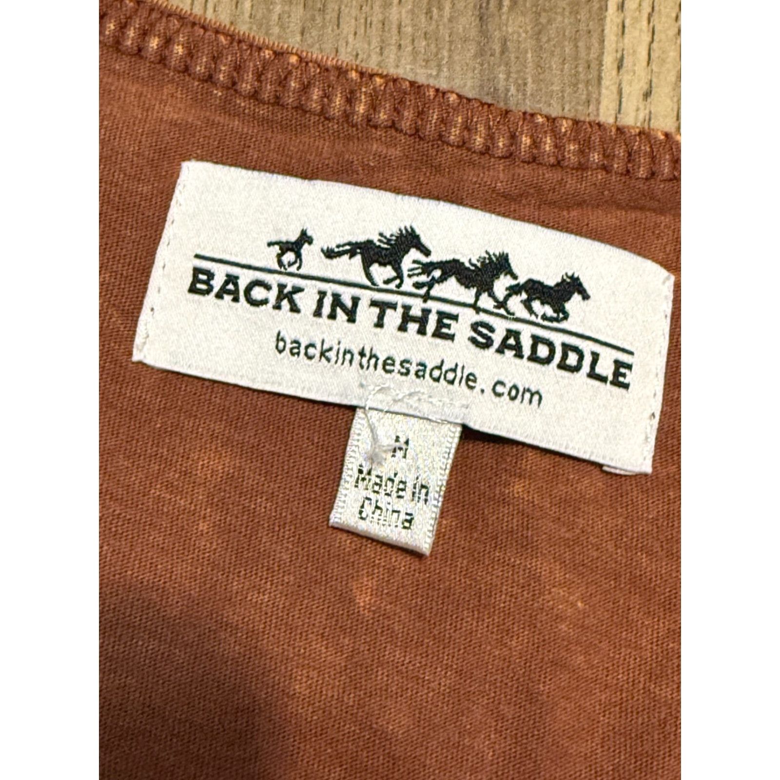 Vintage Back in the Saddle Tank Top Women's Size Small Brown Gold White Gems Western Tank (S) Brown Womens Western Fitness Size S / US 4 / IT 40 - 4 Thumbnail