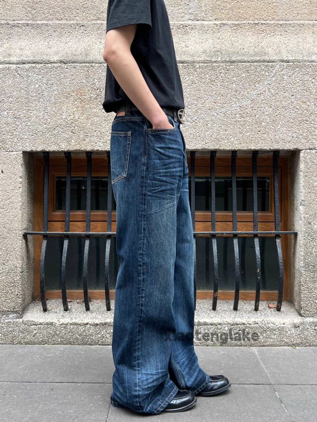 Jean Unisex washed faded cleanfit skate hiphop baggy jeans Size US 32 / EU 48 - 2 Thumbnail