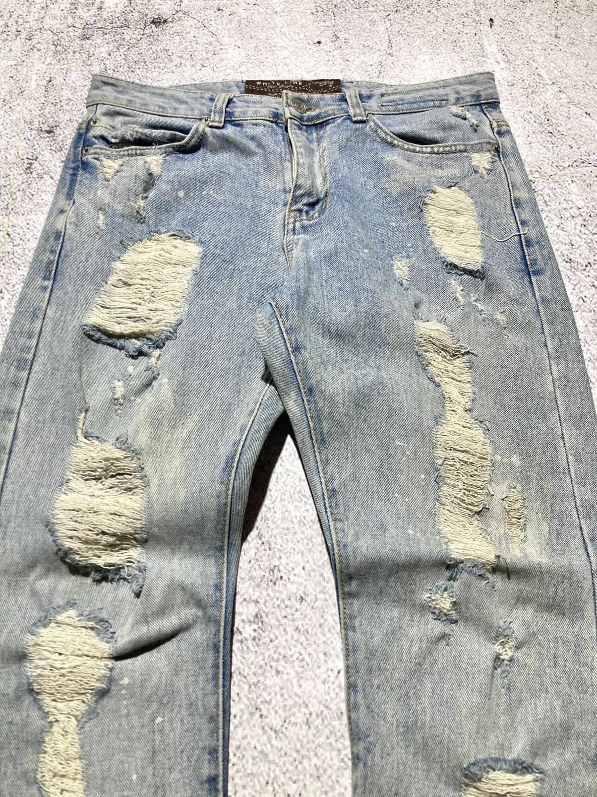 Japanese Brand 2000s Idun Distressed Ripped Denim Blue Jeans Lgb Punk Style Size US 30 / EU 46 - 3 Thumbnail