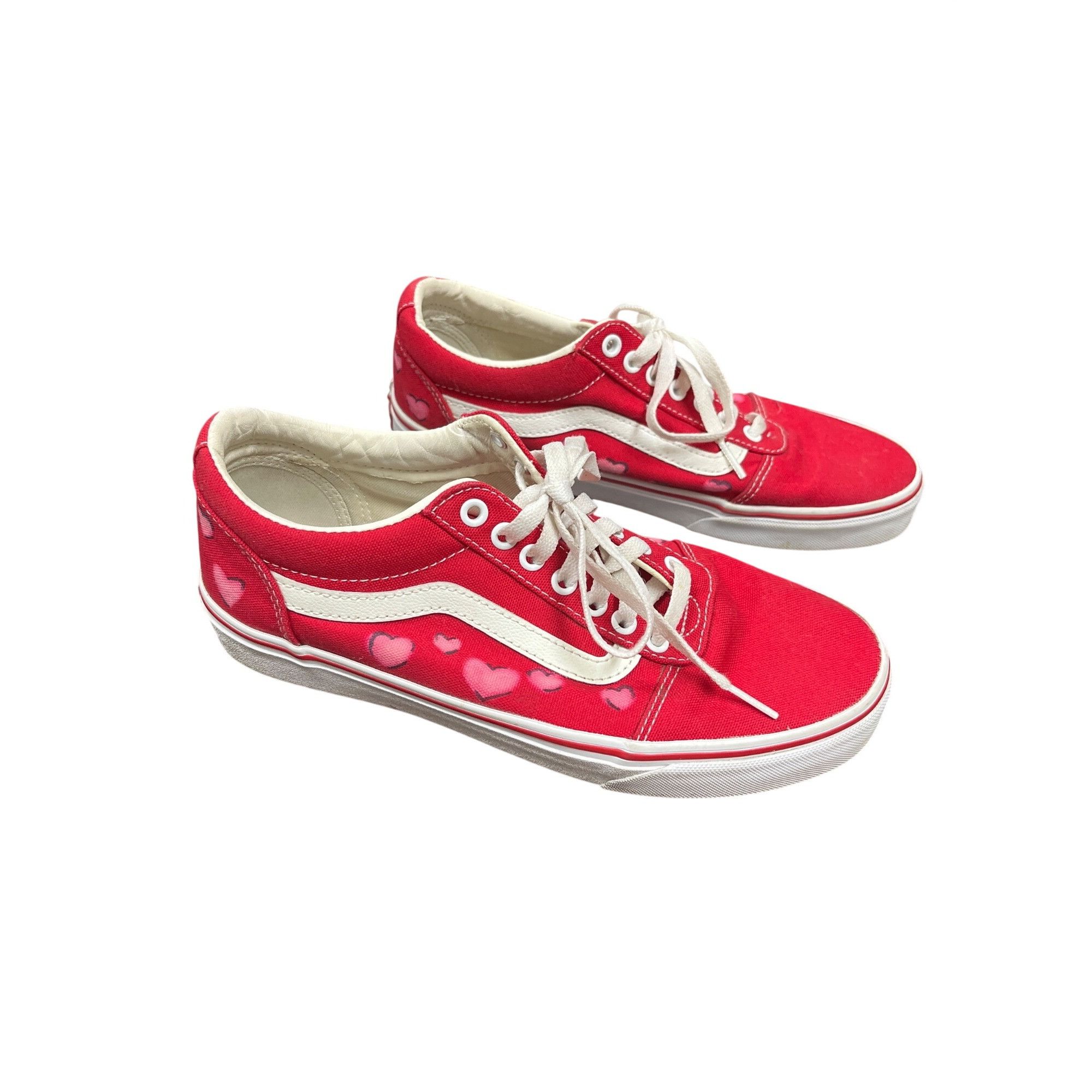 Vans Vans Off The Walls mens red heart graph low top sneakers sz Size US 8.5 / EU 41-42 - 3 Thumbnail