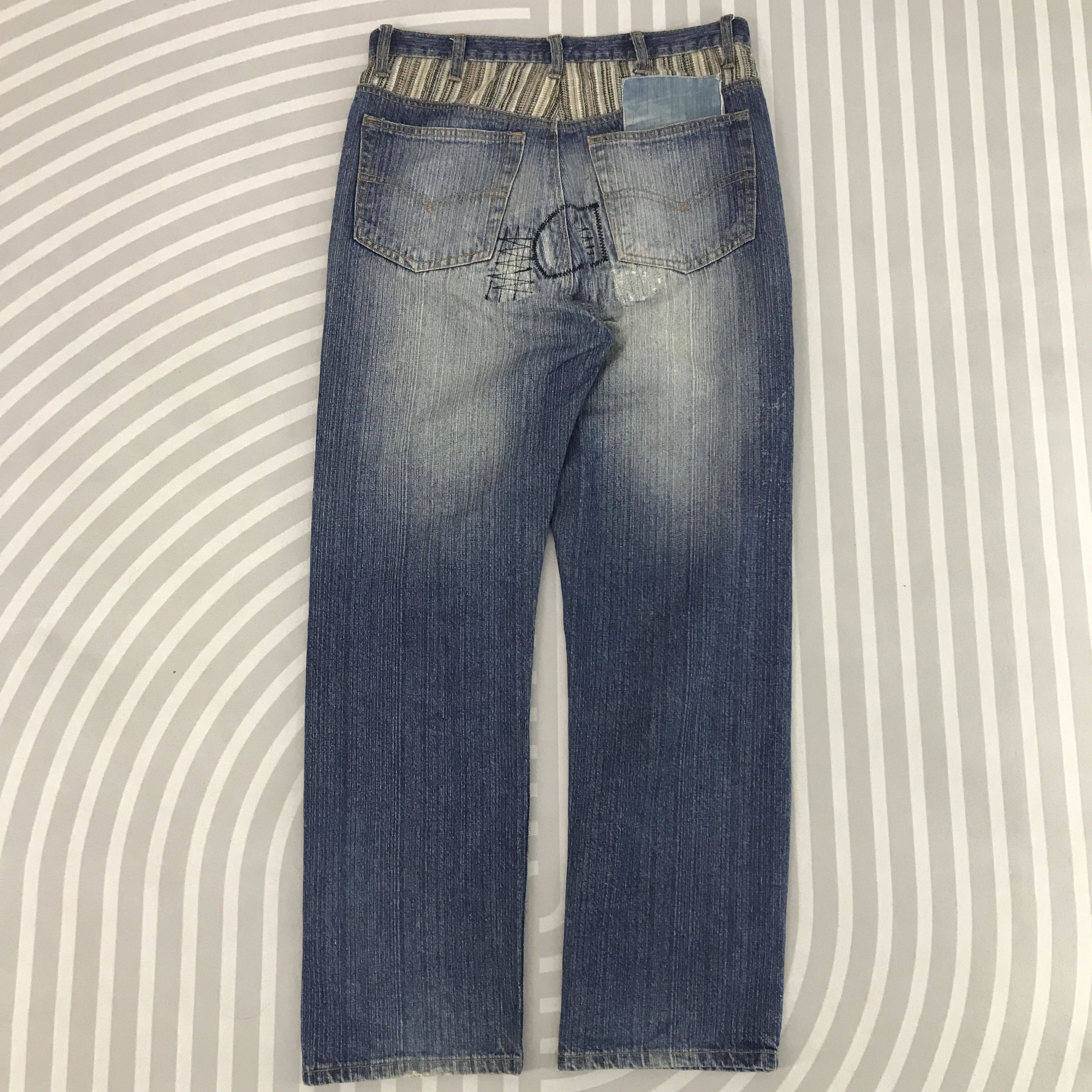 Japanese Brand Vintage Decomp patchwork style Distressed Jeans Size US 31 - 4 Thumbnail