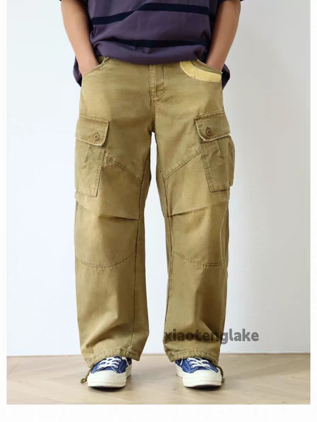 Vintage xz faded wide Leg military outdoor cargo pants Size US 36 / EU 52 - 7 Thumbnail