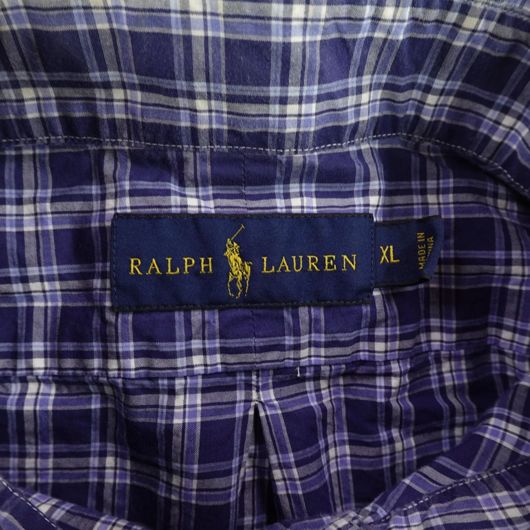 Ralph Lauren Ralph Lauren Shirt Mens XL Blue White Plaid Button Up Pony Logo Long Sleeve Size US XL / EU 56 / 4 - 7 Thumbnail