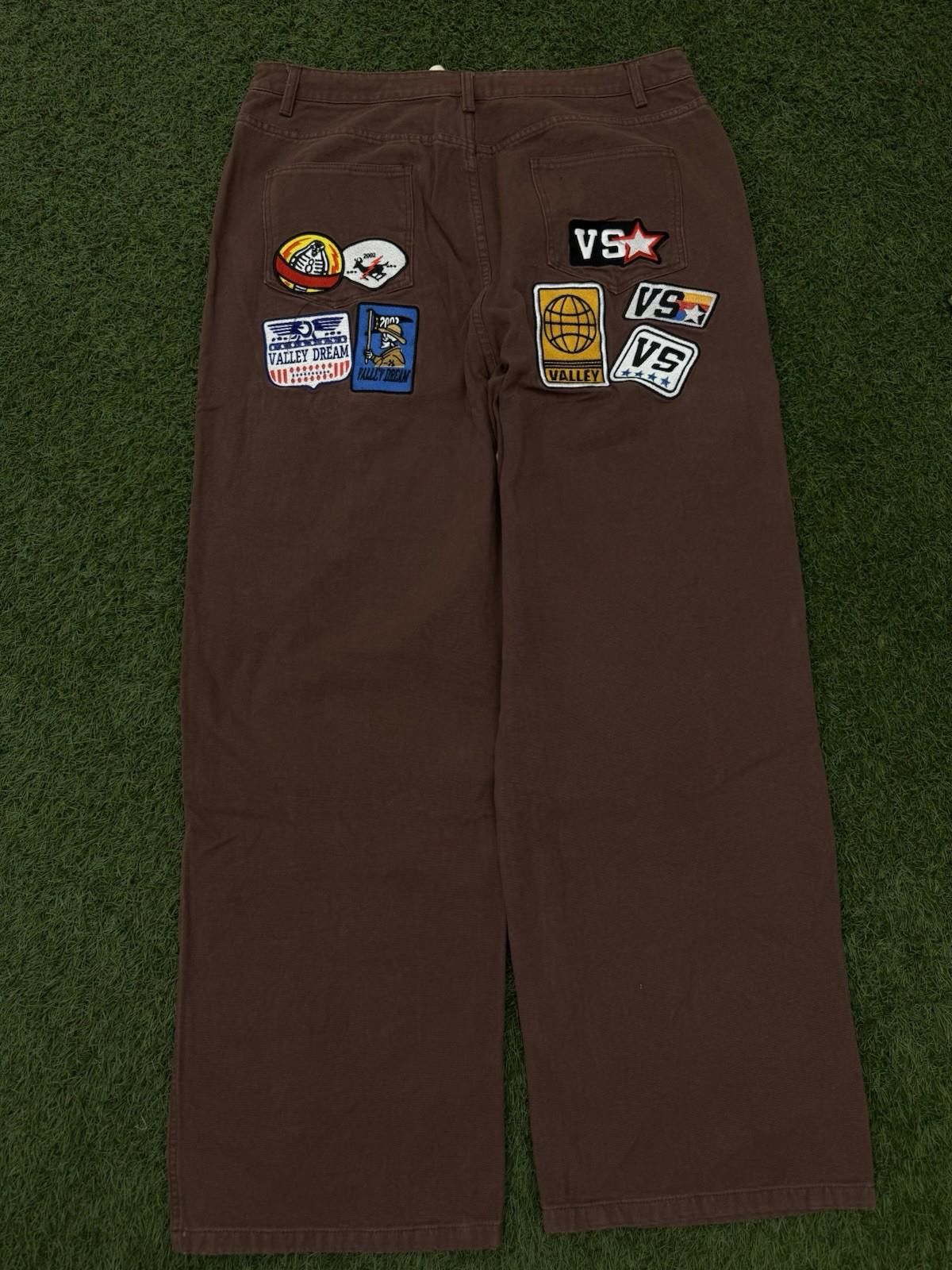 Vale Valley Baggy Patchwork Denim Brown Jeans Size 32 (NEW) Size US 32 / EU 48 - 10 Thumbnail