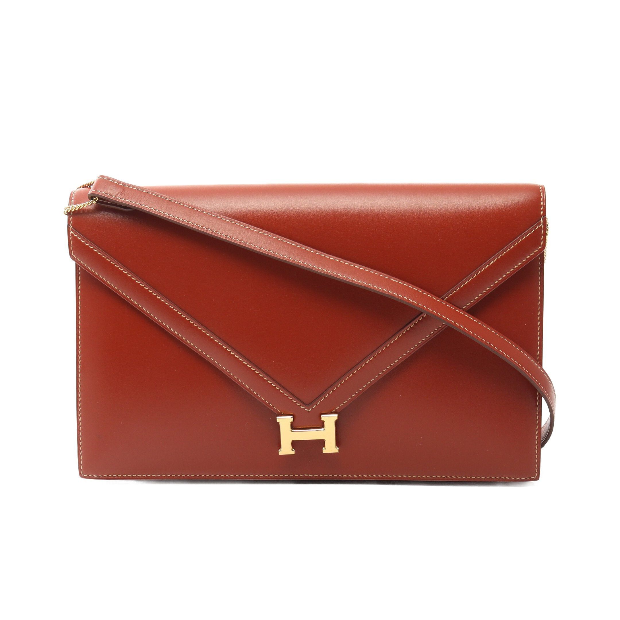 Hermes Hermes Liddy Brick Shoulder Bag Box Calf Brown Gold Hardware ○R Stamp Size ONE SIZE - 1 Thumbnail