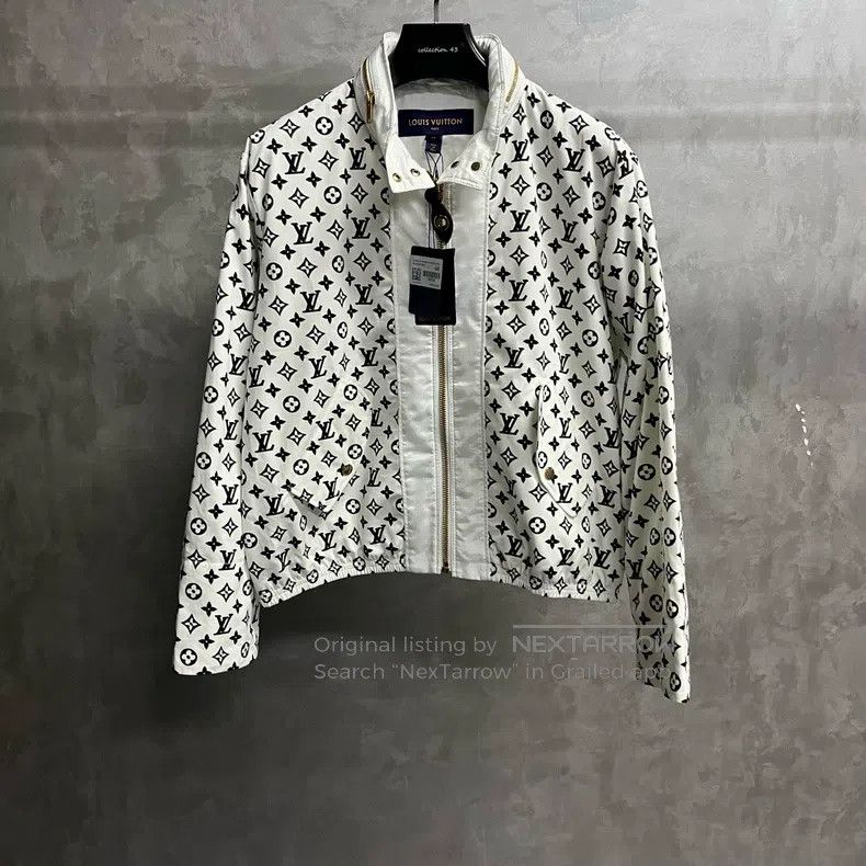 Louis Vuitton Louis Vuitton White Logo Full Print Collar Jacket Size US S / EU 44-46 / 1 - 1 Thumbnail
