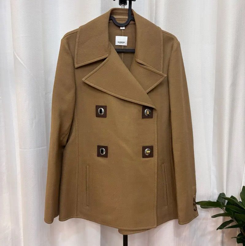 Burberry Burberry Brown Wool Short Coat for Women Size S / US 4 / IT 40 - 1 Thumbnail