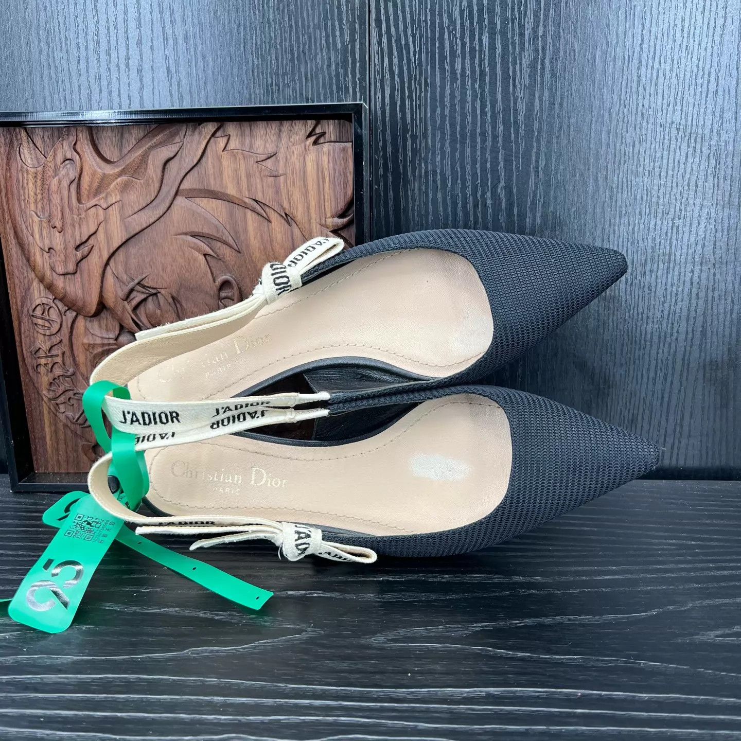 Dior DIOR J'Adior Women's Black Ballet Flats 36.5 Size US 6 / IT 36 - 6 Thumbnail