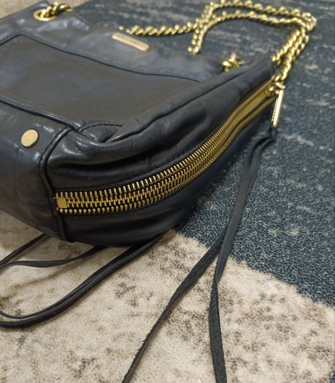 Designer × Leather REBECCA MINKOFF LEATHER CHAIN 2WAYS BAG Size ONE SIZE - 5 Thumbnail