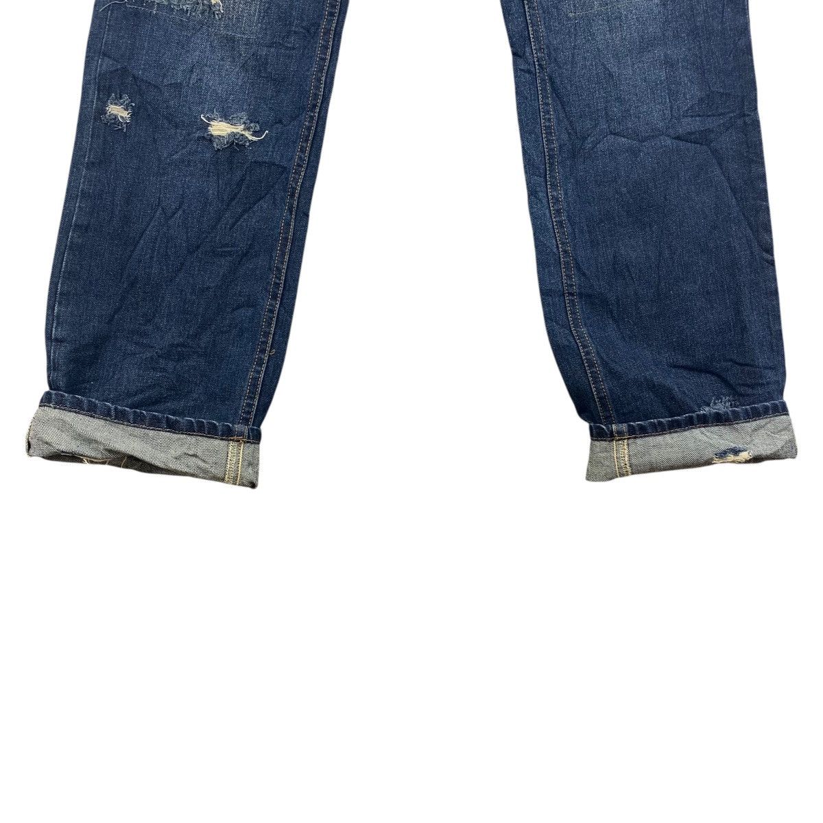 Japanese Brand HERITAGE STONE Distressed blue jeans Size US 34 / EU 50 - 12 Thumbnail