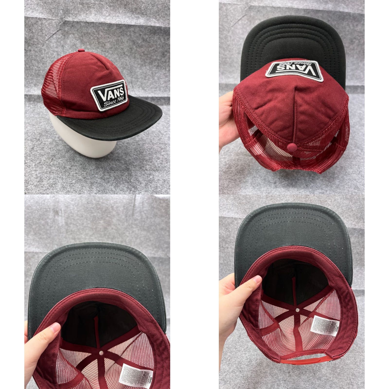 Vans VANS Hat Cap Snap Back Adult Red Black Cotton Polyester Trucker Beach Logo Adjustable Men One Size Size ONE SIZE - 8 Thumbnail