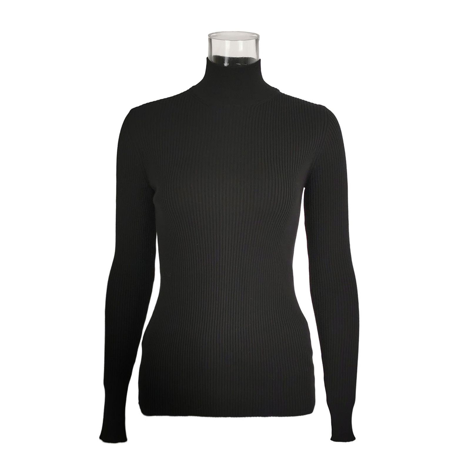 Prada Prada Black High-Neck Ribbed Knit Sweater 0089 Size S / US 4 / IT 40 - 1 Thumbnail