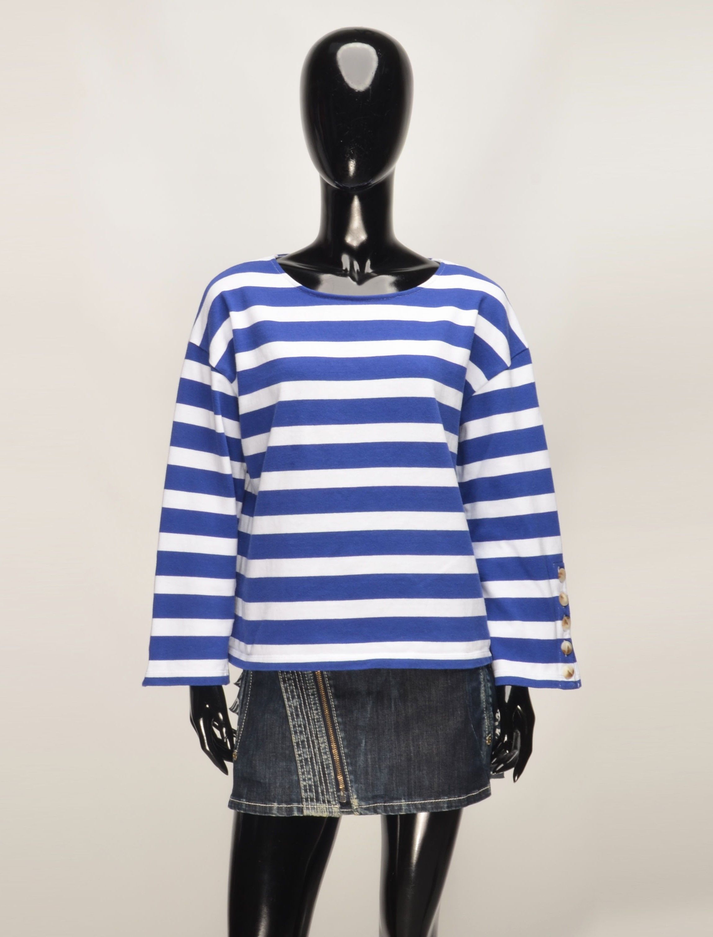 Sezane Sezane Paris Striped Mariniere Breton Long Sleeve Top Size L / US 10 / IT 46 - 1 Thumbnail