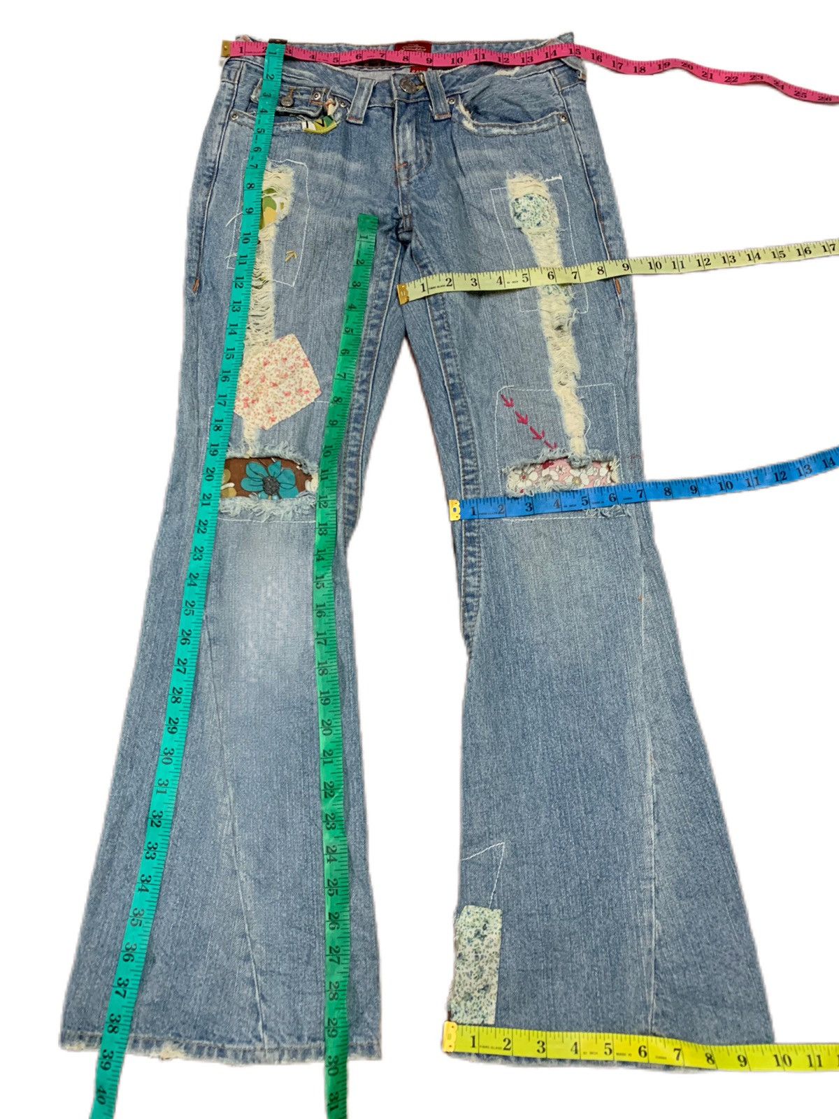 Hysteric Glamour FLARE dope patchwork designer inspired jeans denim Size US 29 - 15 Thumbnail