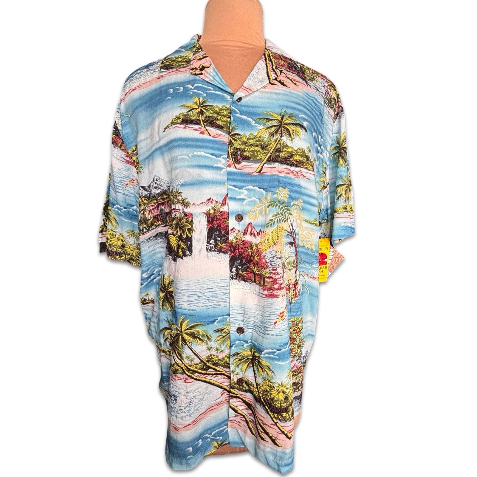 Vintage KALAHEO Hawaiian Shirt Large Blue Tropical Island Hawaii Size US L / EU 52-54 / 3 - 12 Thumbnail