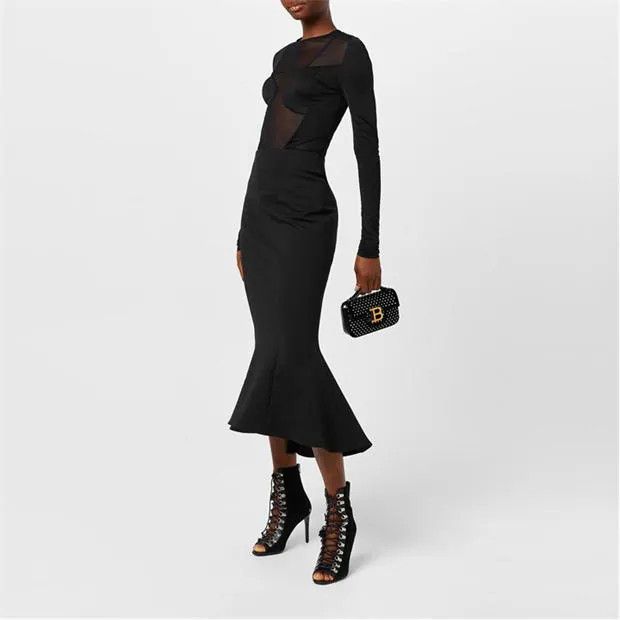 Balmain o1g2r1mq0924 Midi Skirt in Black Size 29" - 6 Thumbnail