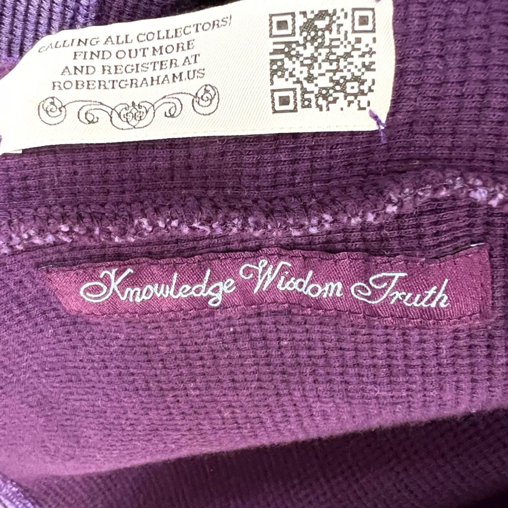 Robert Graham Robert Graham Classic Fit purple 1/4 zip mock cotton sweater pullover XL Mens Henley Shirt Size US XL / EU 56 / 4 - 4 Thumbnail