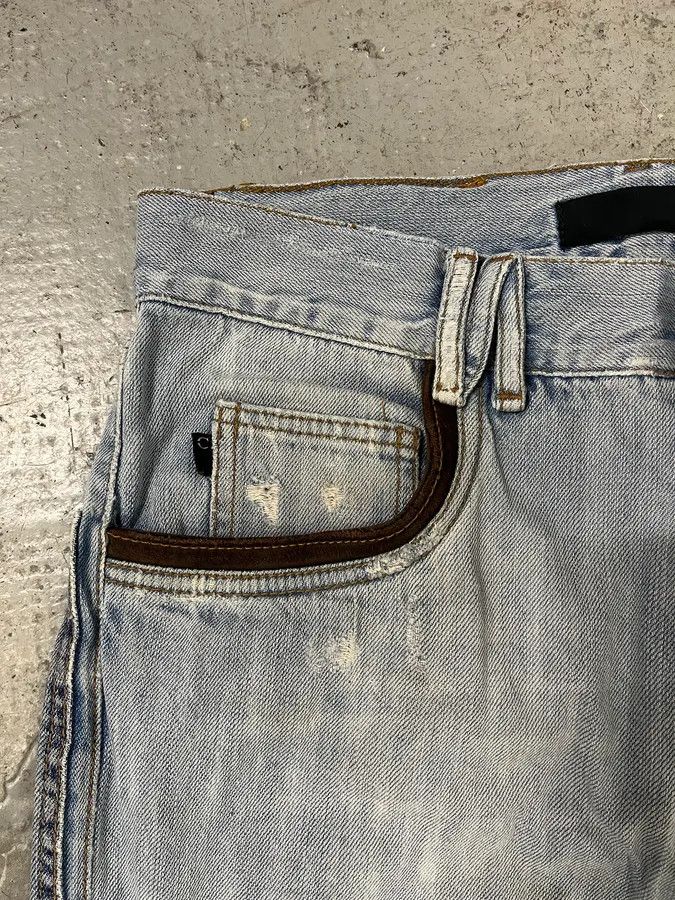 Roberto Cavalli × Vintage AW2005 Cavalli Blue Distressed Hybrid Jeans Size US 31 - 9 Thumbnail