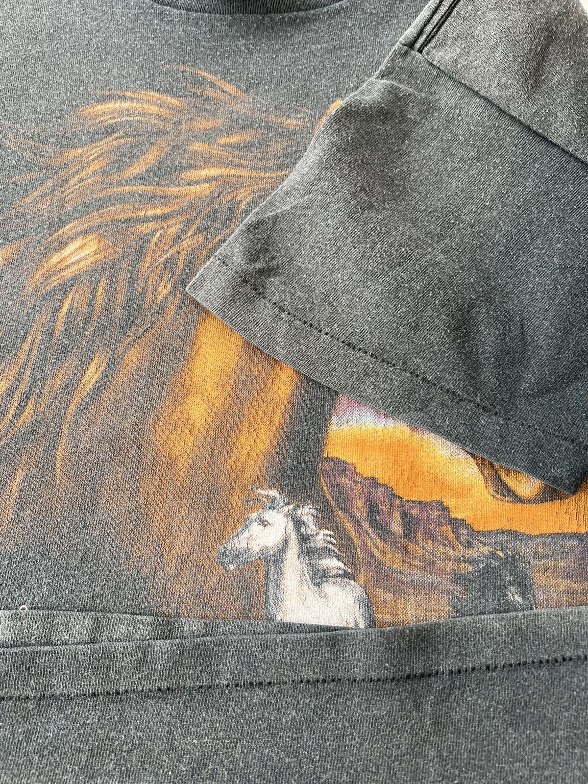 Vintage Vintage 1993 3D Emblem Horse Run with the Wild Black T-shirt Size US M / EU 48-50 / 2 - 9 Thumbnail