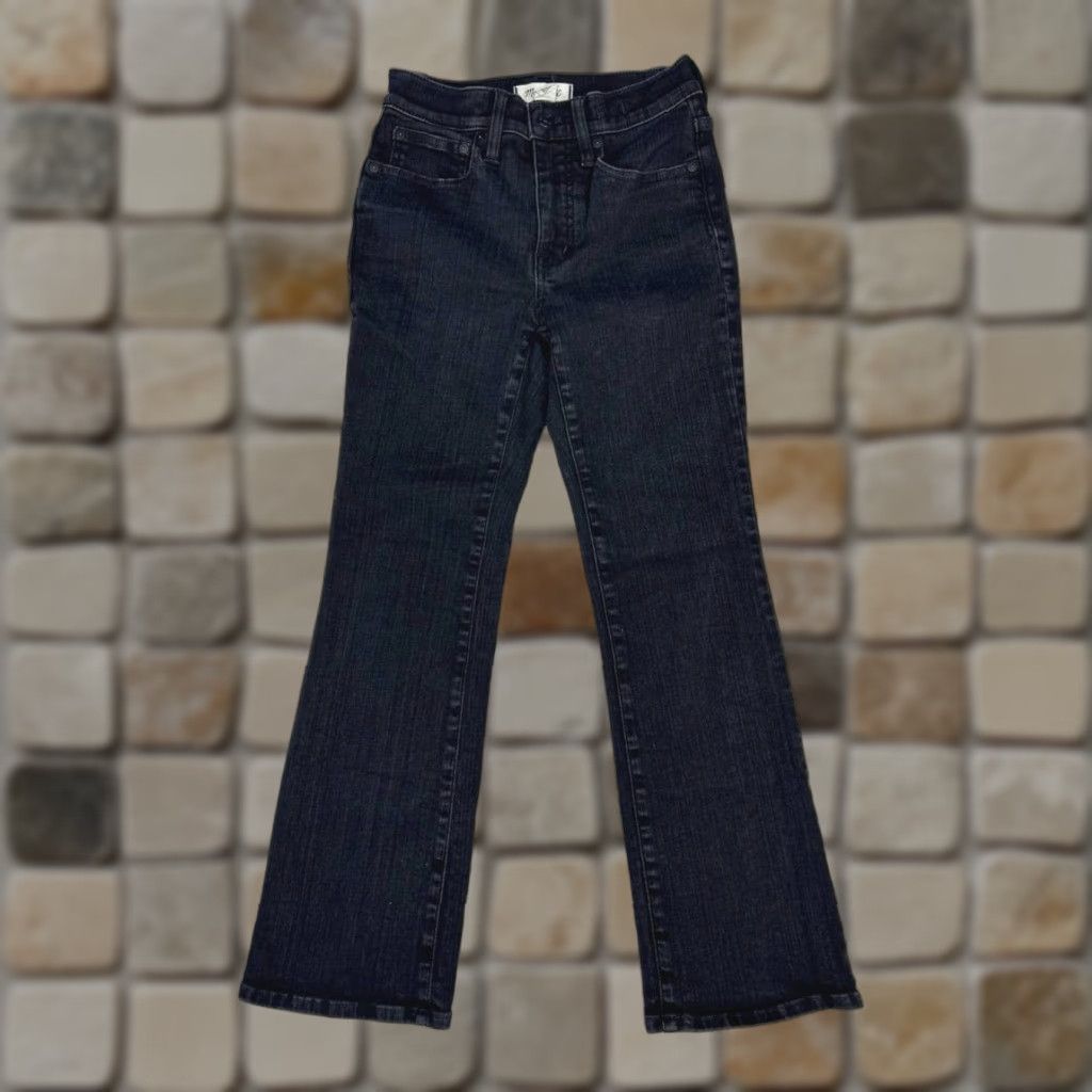 Madewell MADewell Kick Out Cropped Jeans Womens 25 Black Denim Midi Rise 24x26 City Preppy Cotton Polyester Elastane Jeans Women Size 42" / US 20 - 1 Thumbnail