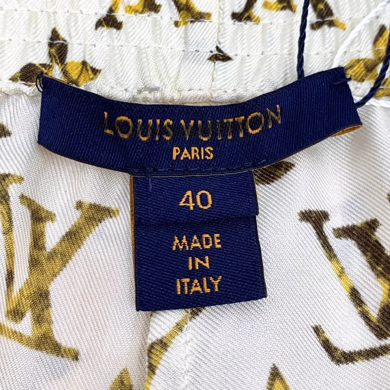 Louis Vuitton Louis Vuitton 23 Beige Mulberry Silk Logo Printed Casual S Size 39" - 5 Thumbnail