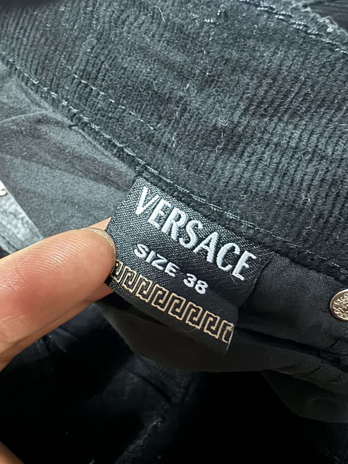 Versace Jeans Couture VERSACE JEANS COUTURE SUPER BLACK CORDUROY PANTS Size US 35 - 10 Thumbnail