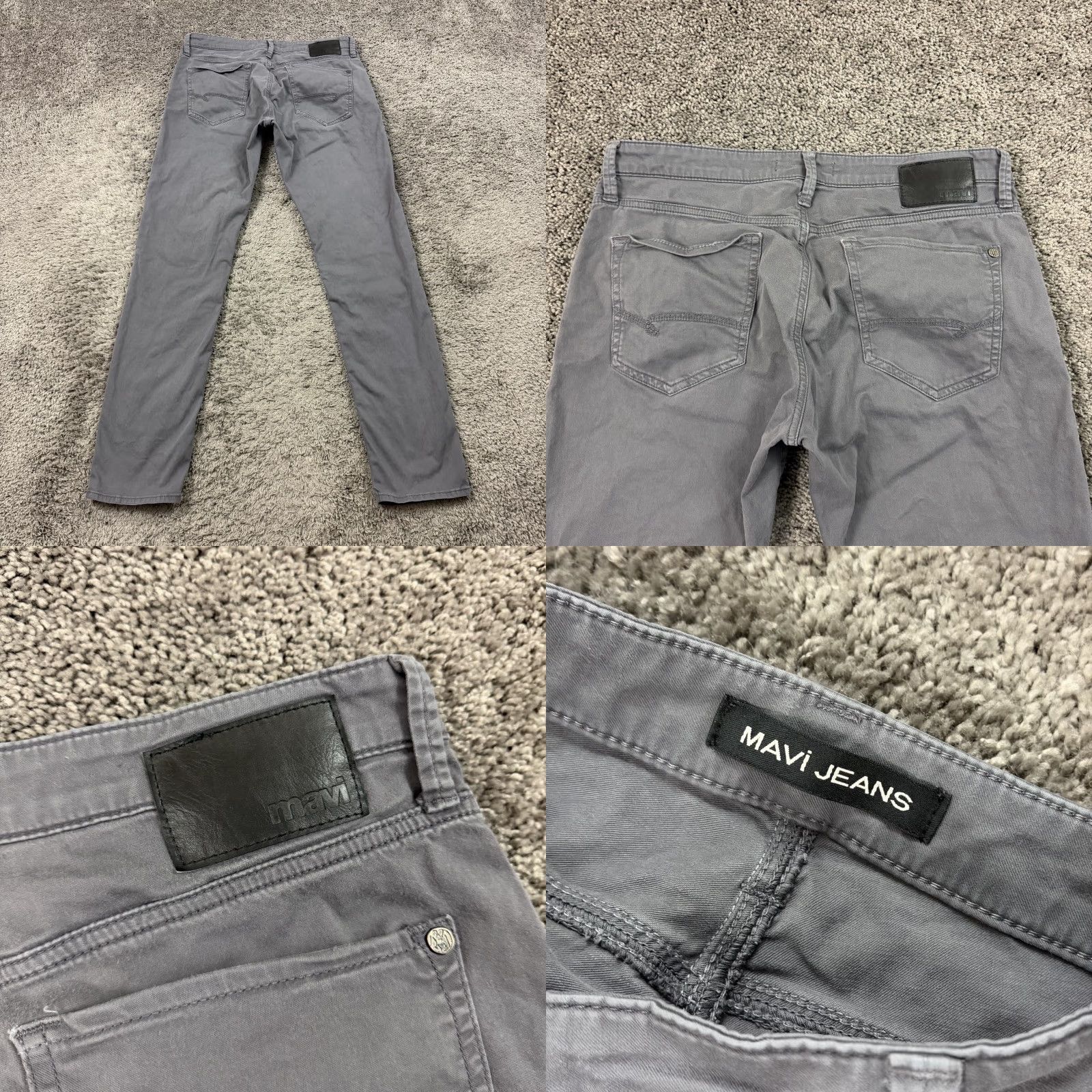 Mavi Mavi Pants Mens 33 Gray Slim Leg Stretch Chino 5 Pocket Jake Straight Stretch Casual Size US 33 - 8 Thumbnail