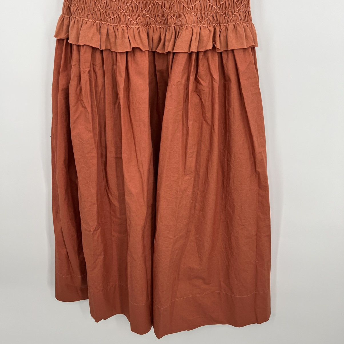 Ulla Johnson NWT Ulla Johnson Madeline Smocked Midi Dress Poplin Ruffle Size S / US 4 / IT 40 - 12 Thumbnail