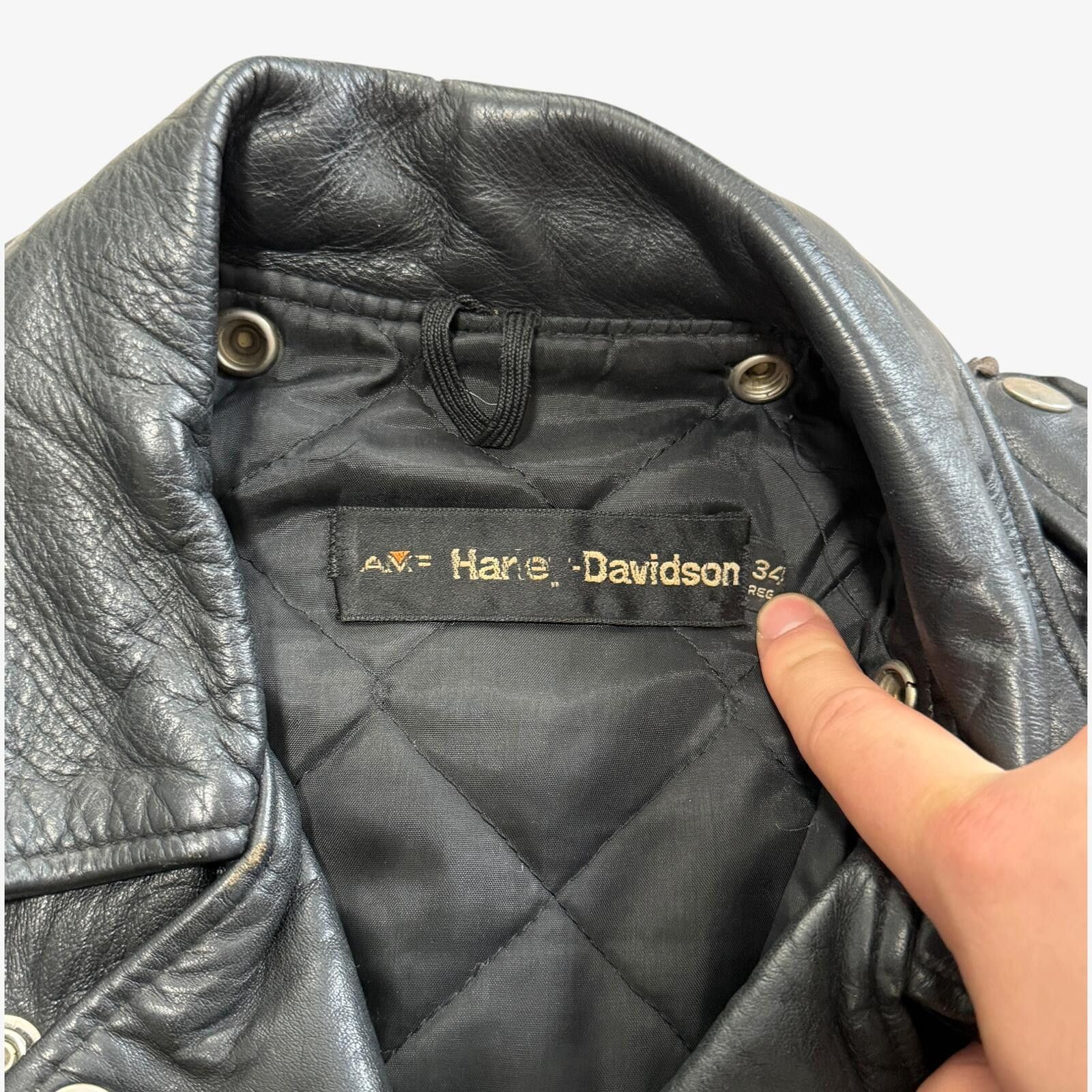 Harley Davidson 1970s Vintage Hand Painted Harley Davidson Leather Jacket 34 Size US XS / EU 42 / 0 - 8 Thumbnail