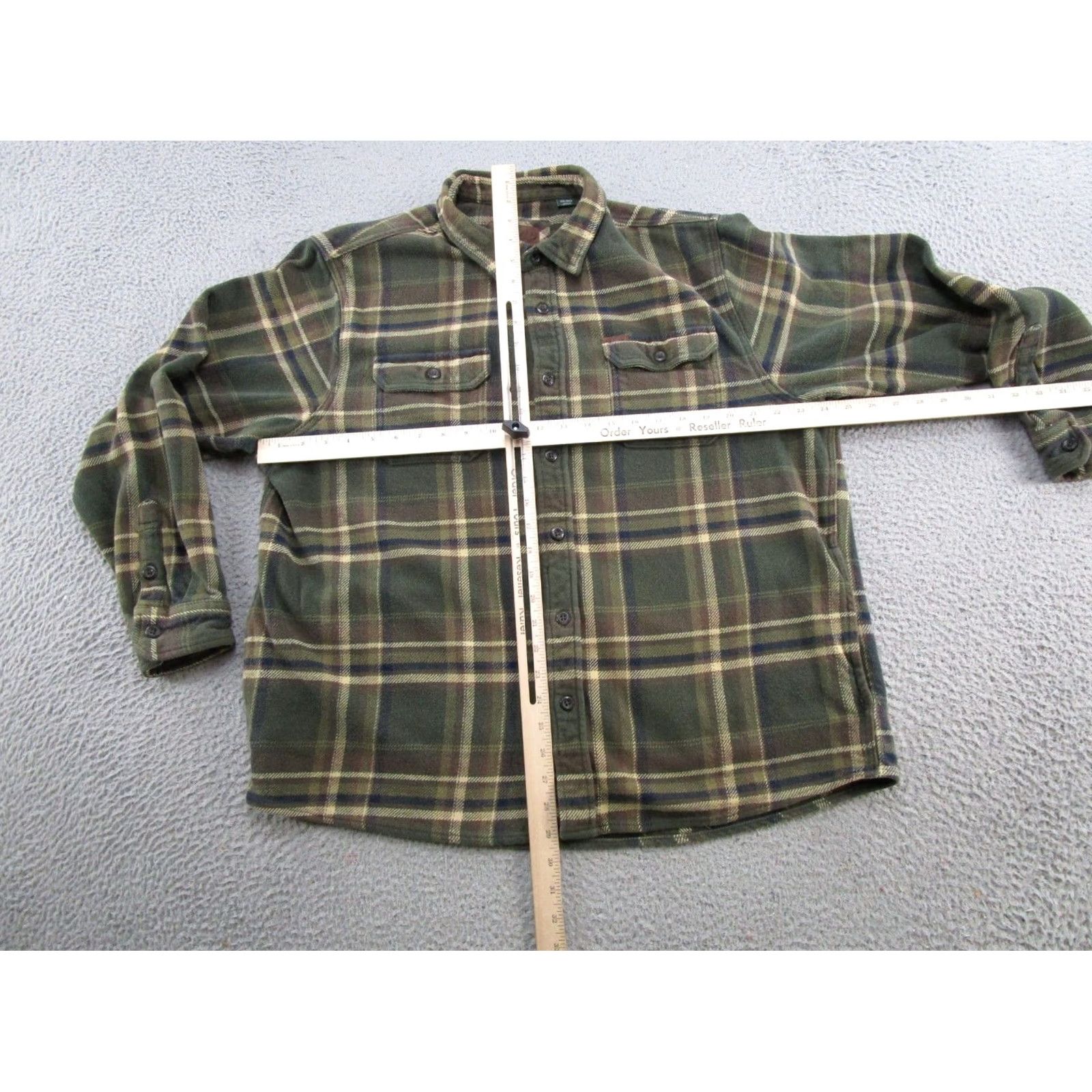 Orvis Orvis Flannel Shirt Shacket Mens 2XL Plaid Green Pockets Heavyweight Button-Up Short/Long Sleeve (Shacket) 1312517 Size US XXL / EU 58 / 5 - 6 Thumbnail