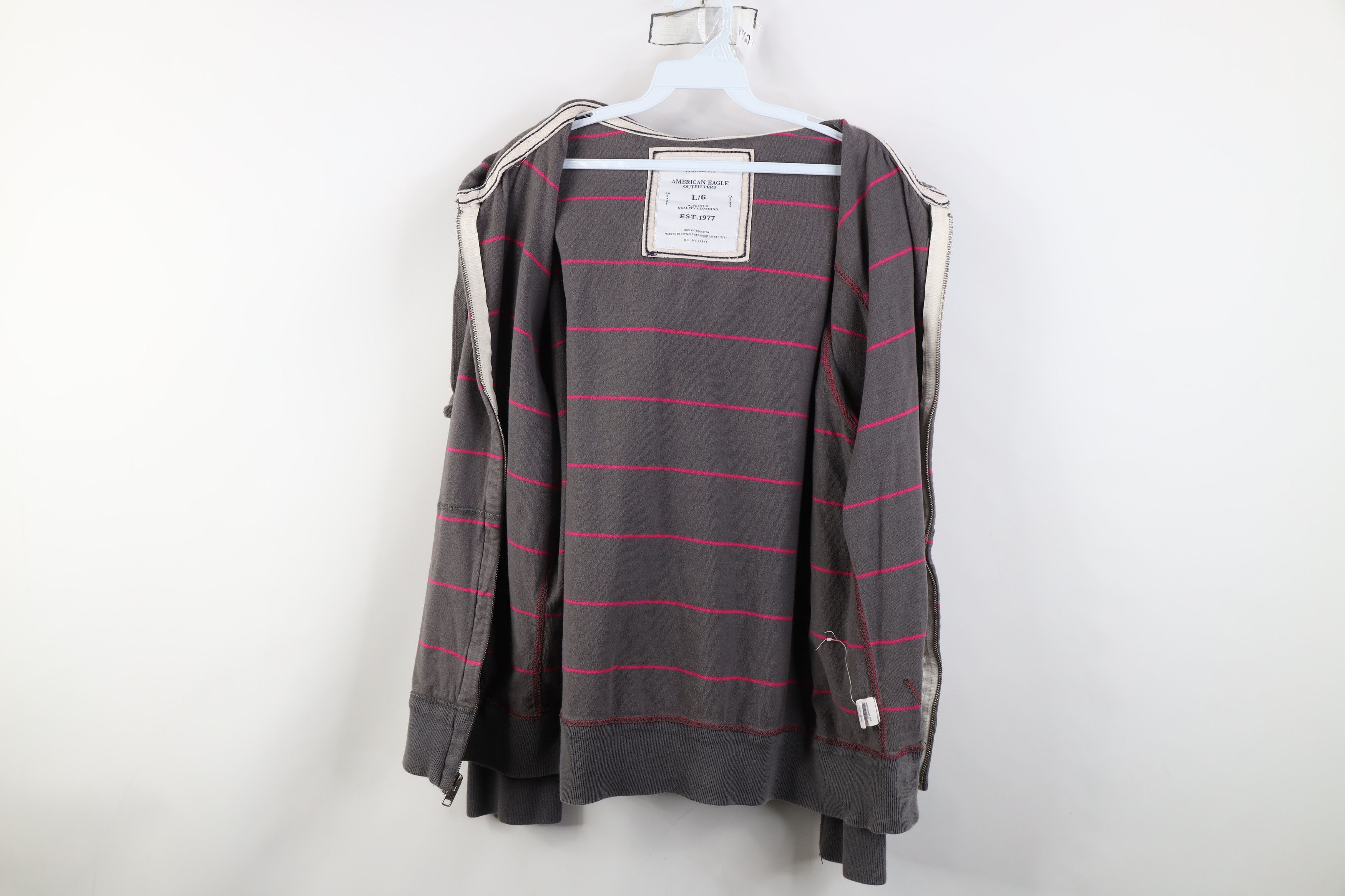 American Eagle Outfitters Vintage 90s Y2K American Eagle Striped Zip Hoodie Sweatshirt Size L / US 10 / IT 46 - 10 Thumbnail
