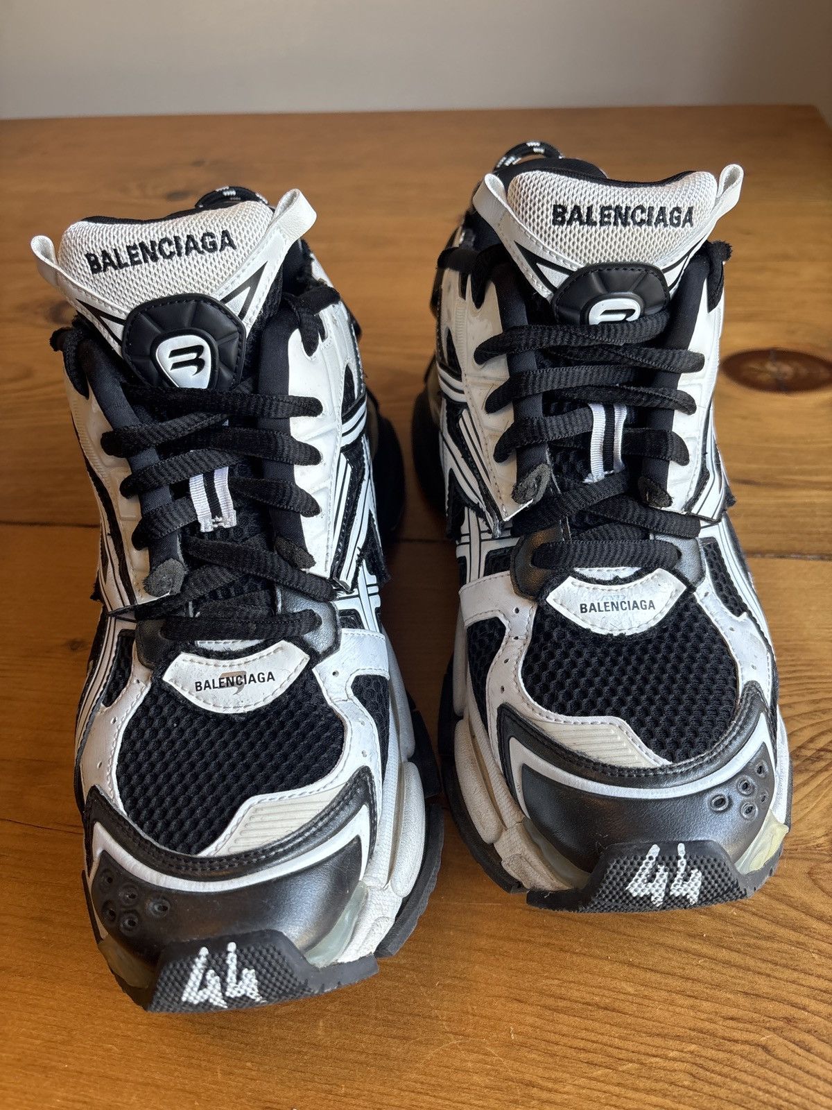 Balenciaga Runner Sneaker Black White | Grailed
