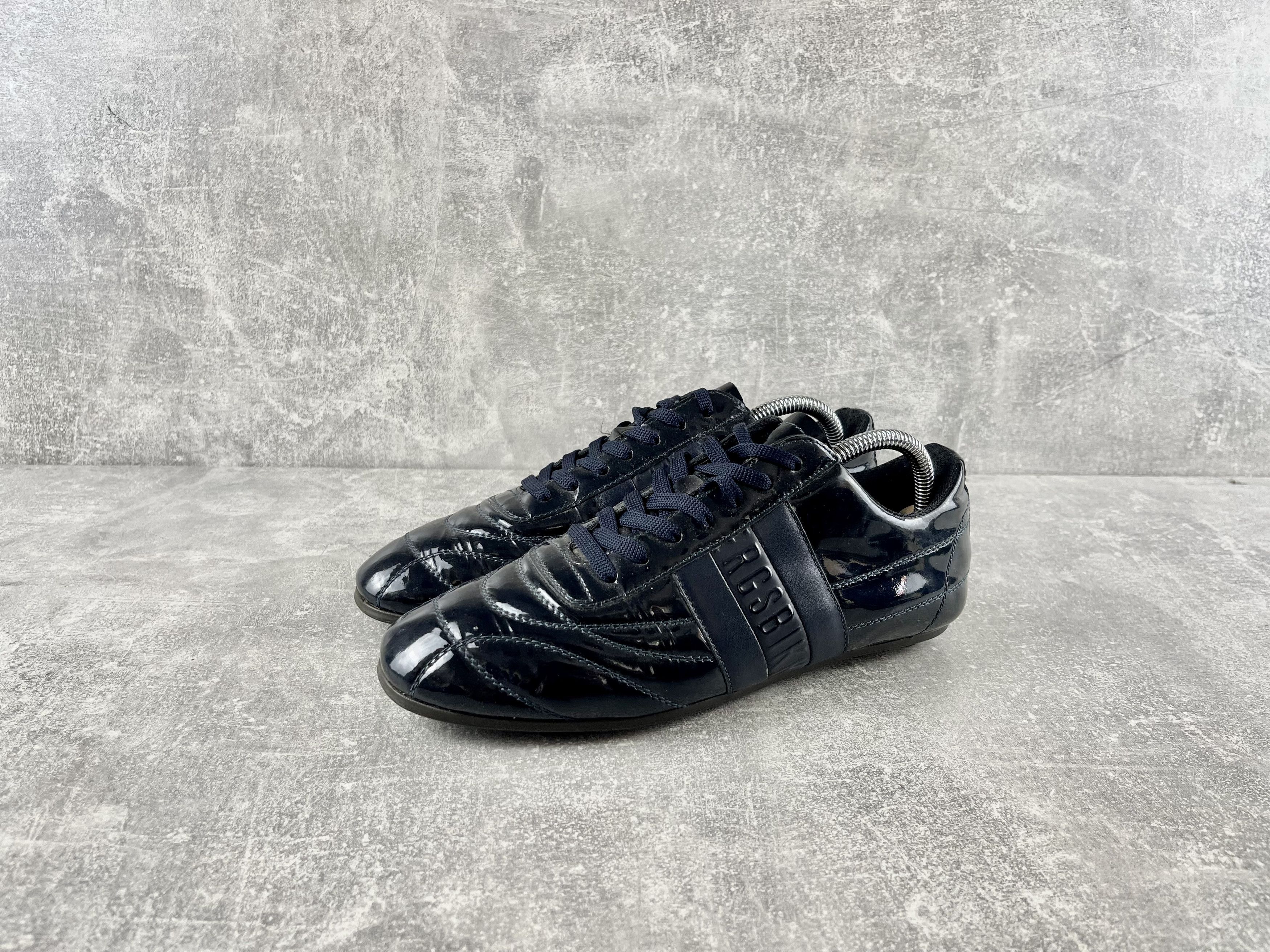 Dirk Bikkembergs Bikkembergs patent leather navy blue trainers sneakers Size US 9 / IT 39 - 1 Thumbnail