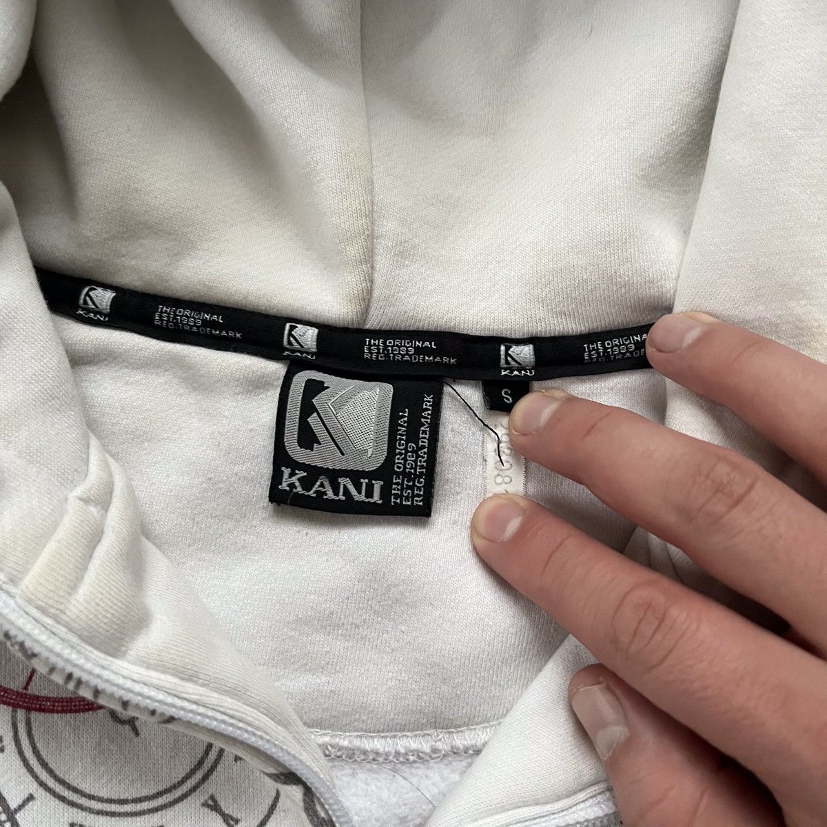 Japanese Brand × Karl Kani Vintage Karl Kani Printed Clock y2k zip hoodie Size US S / EU 44-46 / 1 - 8 Thumbnail
