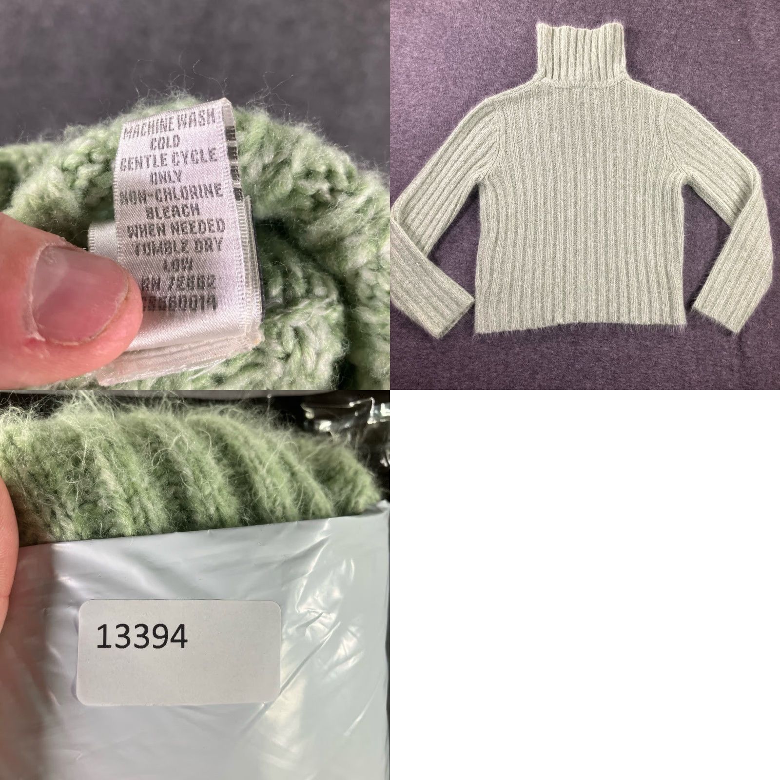 Vintage Fashion Bug Sweater Women's Large Turtleneck Ribbed Knit Cozy Green Classic Size L / US 10 / IT 46 - 8 Thumbnail