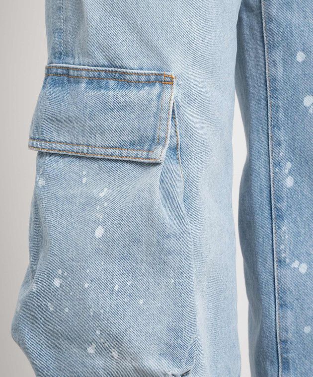 Off-White o1y1225 Cargo Denim Pant in Blue Size 25" / US 0 / IT 36 - 4 Thumbnail