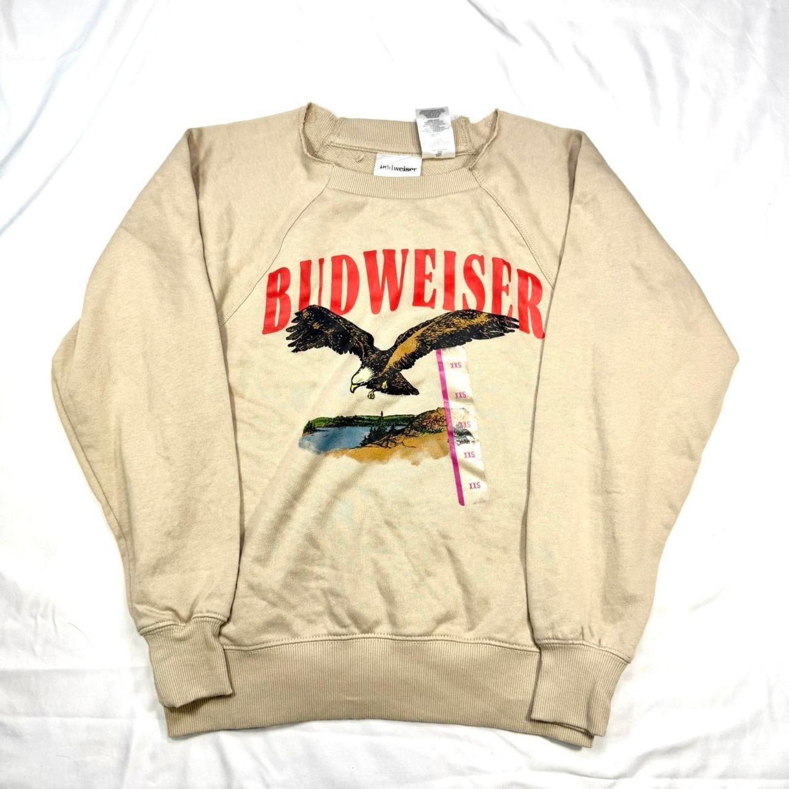 Budweiser Women's Budweiser Eagle Graphic Sweatshirt - Tan - NWT - XXS Size XXS / US 00 / IT 34 - 1 Thumbnail