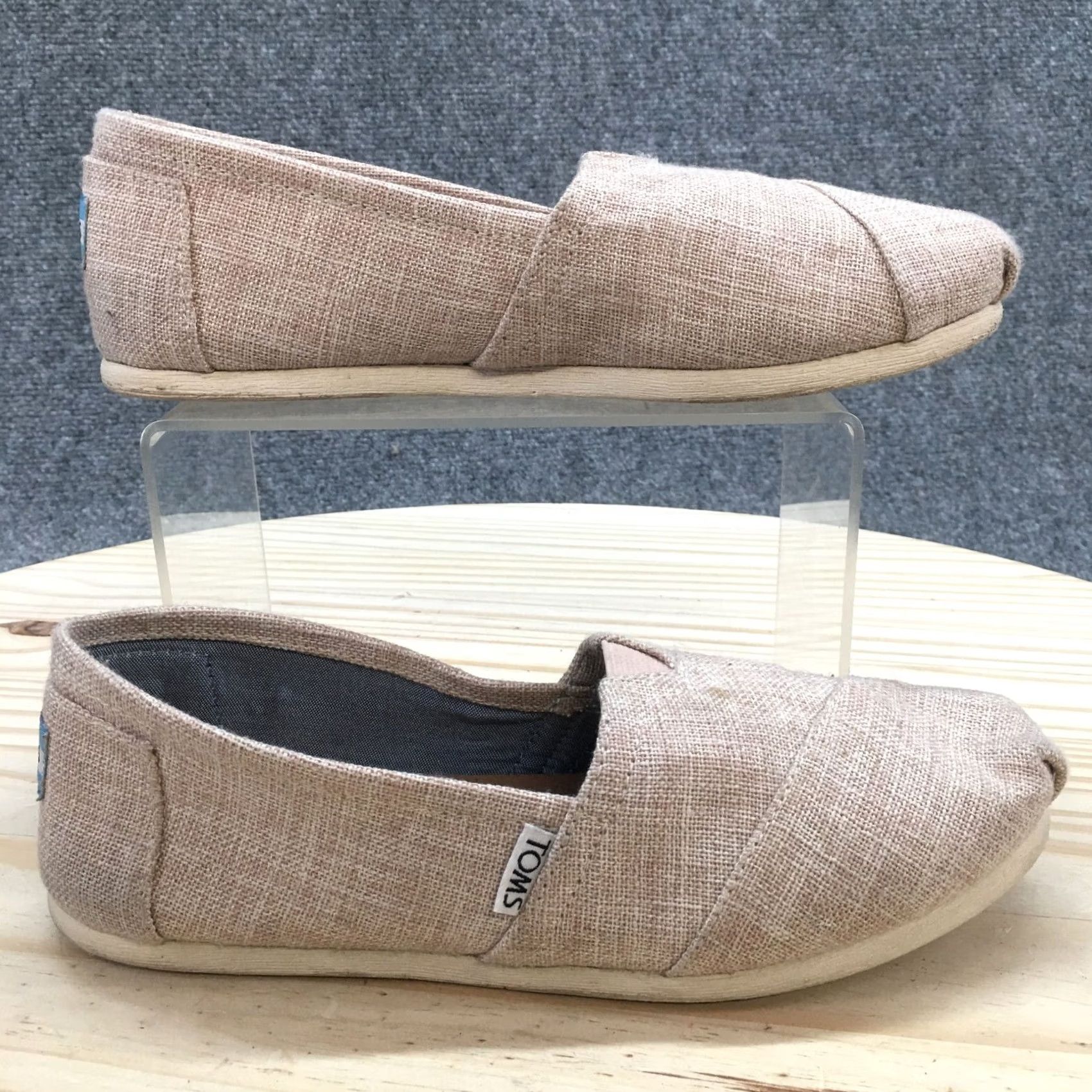 Toms TOMS Espadrille Womens 7 Beige Alpargata Round Toe Flats Slip On Casual Comfort Size US 7 / IT 37 - 2 Thumbnail