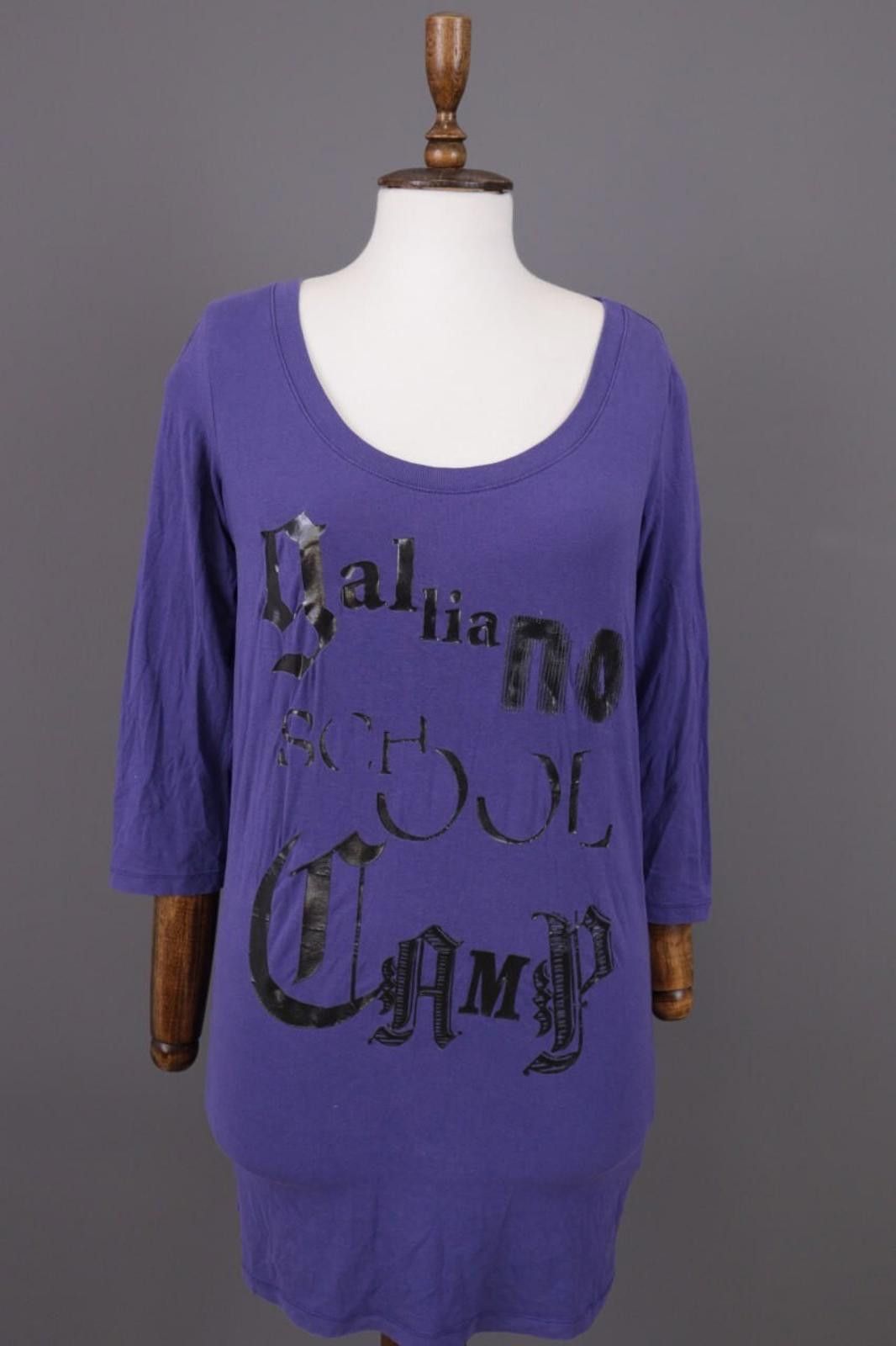 John Galliano Galliano Purple Big Logo A-Line Knee Lenght Dress Sz L Size L / US 10 / IT 46 - 1 Thumbnail