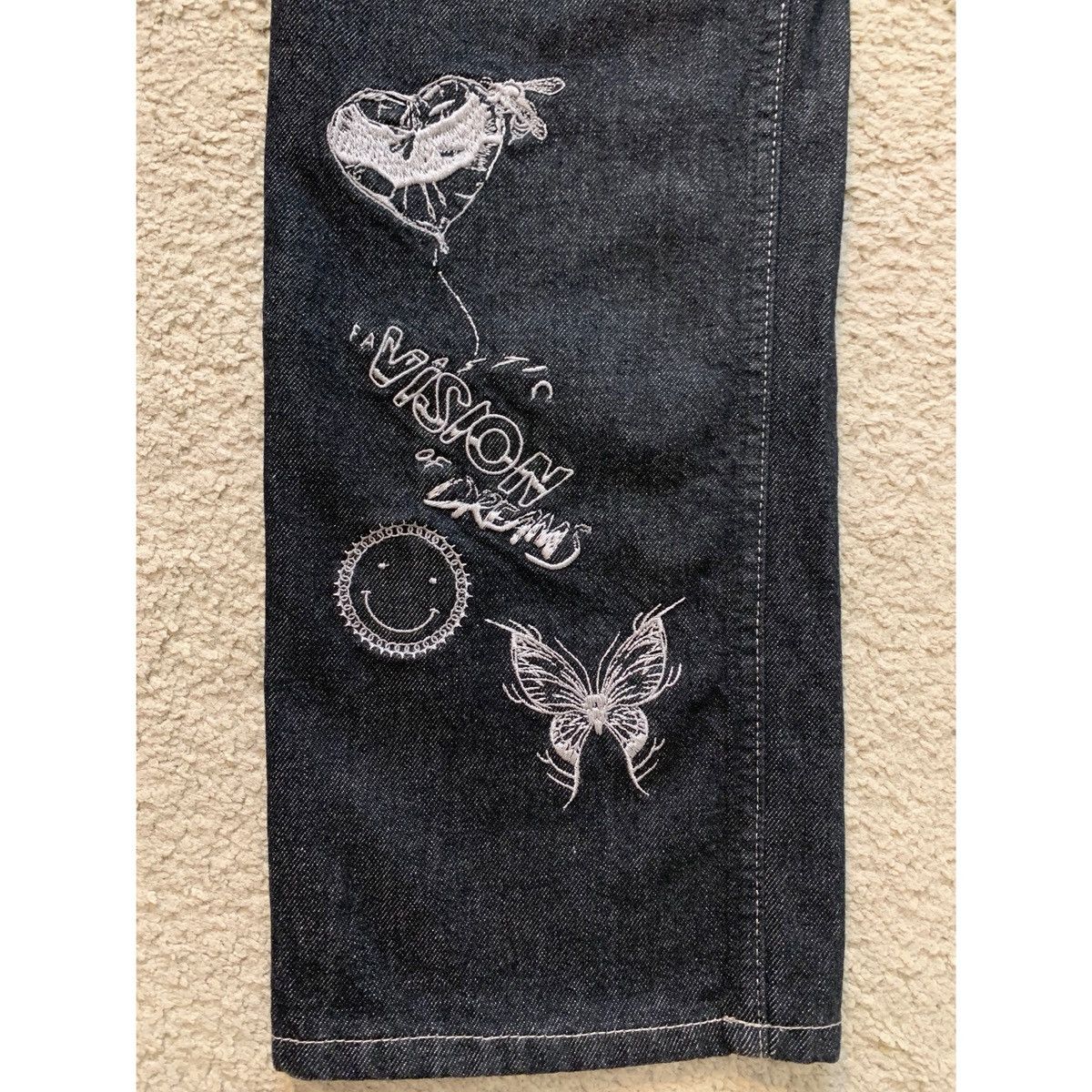 Helmut Lang HELMUT LANG BLACK EMBROIDERY JEANS Size US 31 - 2 Thumbnail
