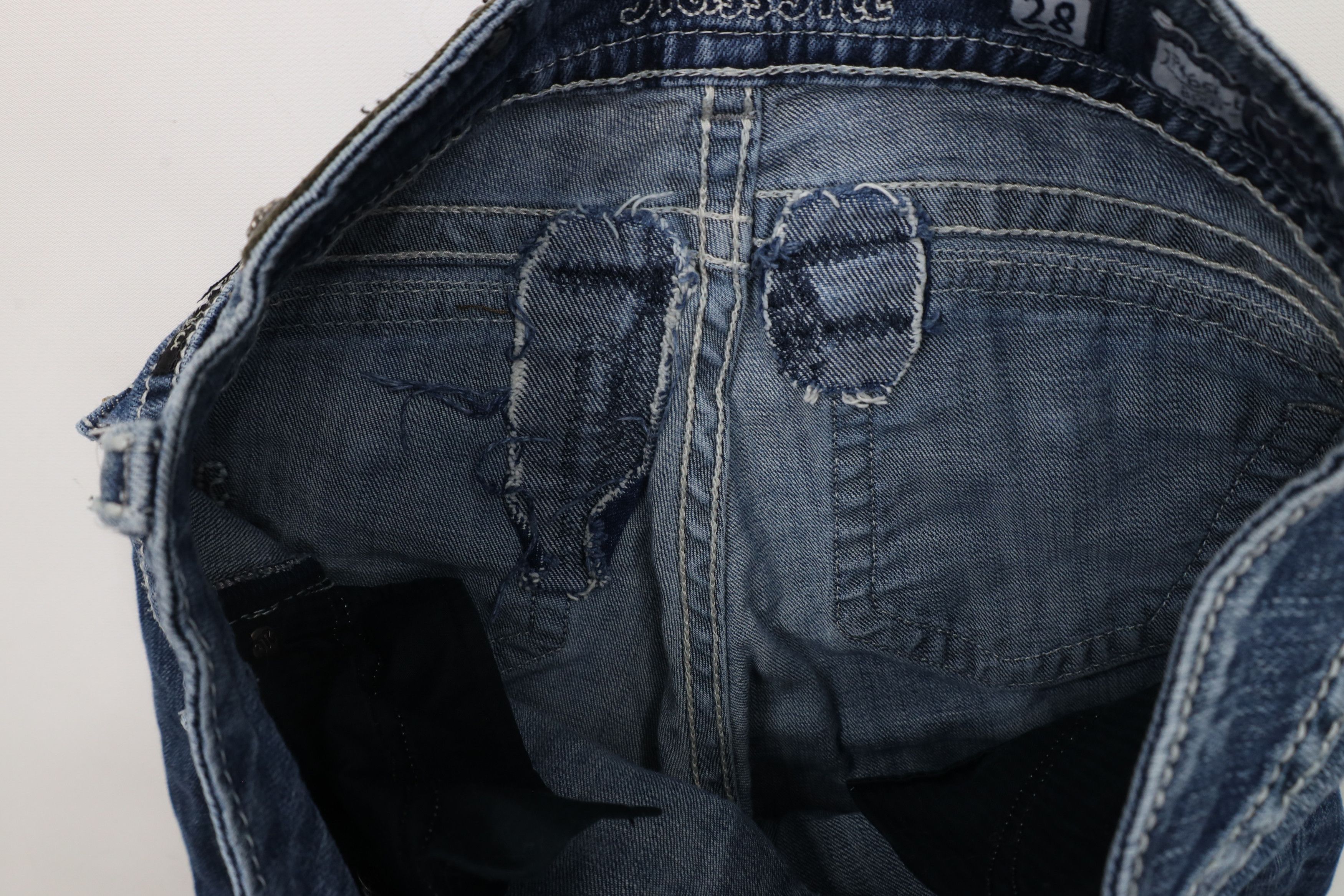 Miss Me × Vintage Miss Me Thick Stitch Jeweled Bootcut Denim Jeans Blue Size 28" / US 6 / IT 42 - 12 Thumbnail