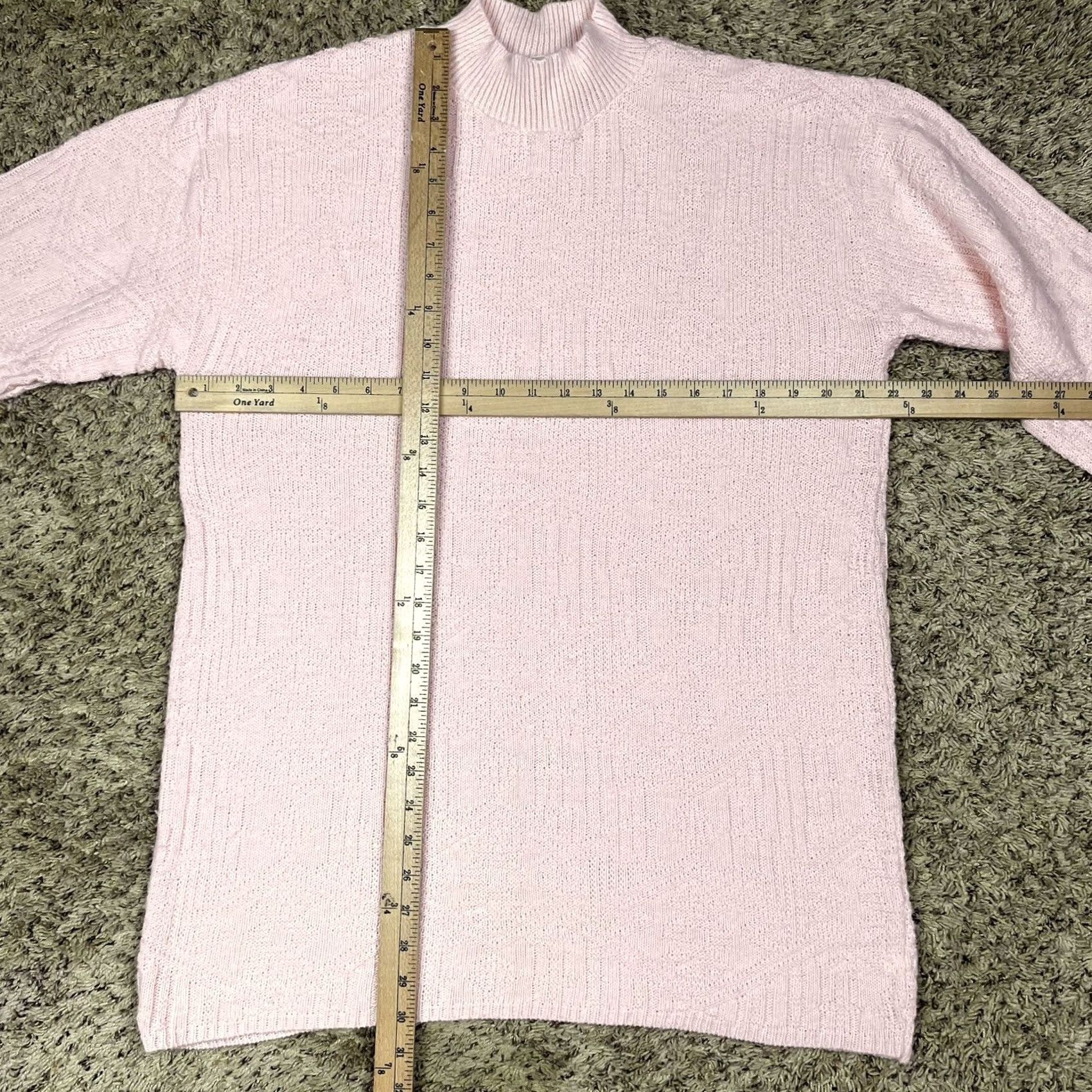 Basic Editions VINTAGE Pink Mockneck Knit Sweater Women L 90s 100% Acrylic Pullover Basic Editions Long Sleeve Size L / US 10 / IT 46 - 6 Thumbnail