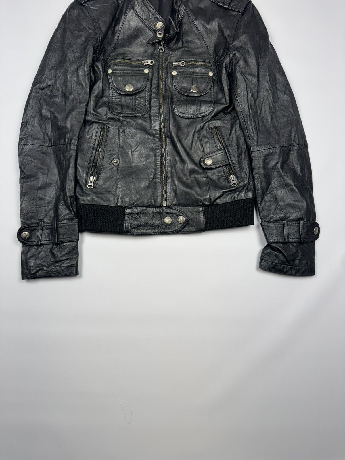 If Six Was Nine Vintage If Six Was Nine Style Woman's Biker Leather Jacket Size XS / US 0-2 / IT 36-38 - 4 Thumbnail